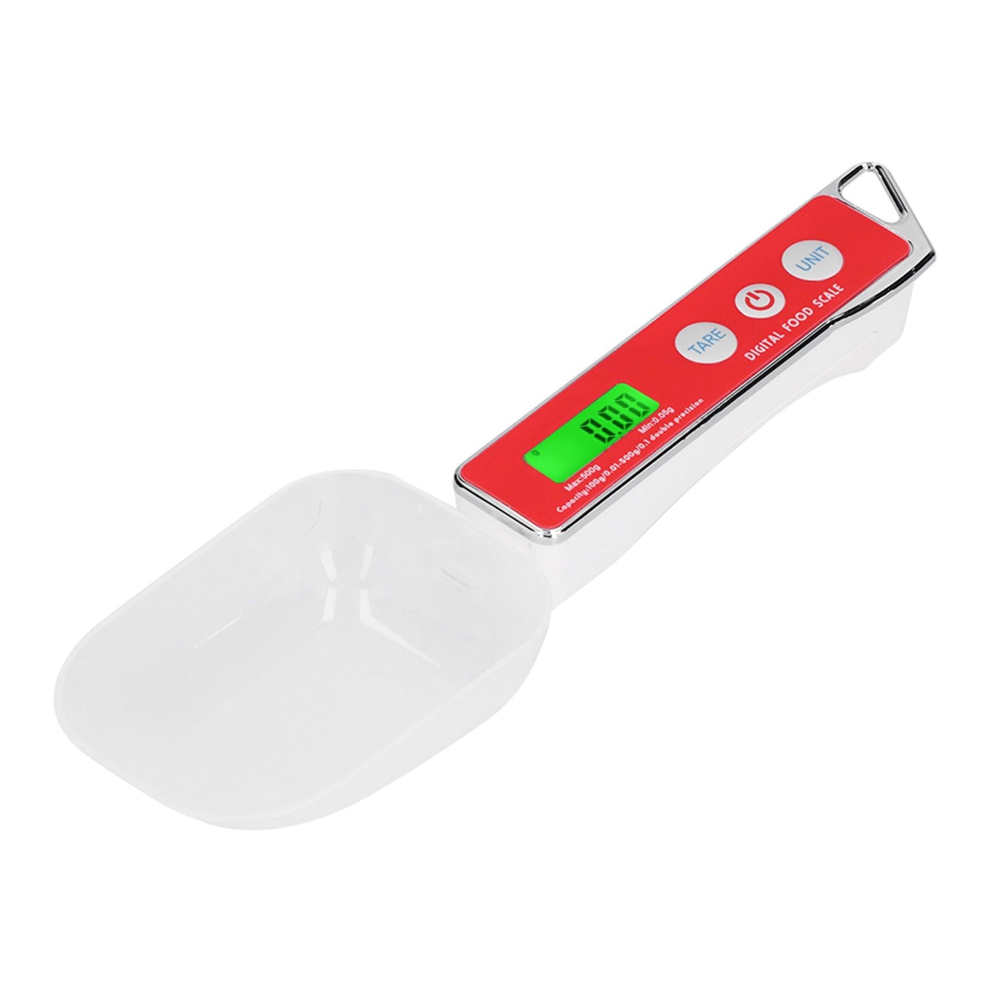 Digital Spoon Scale Household Portable Stainless Steel Kitchen Baking Scale for Flour Tea Spices 500g/0.1gRed