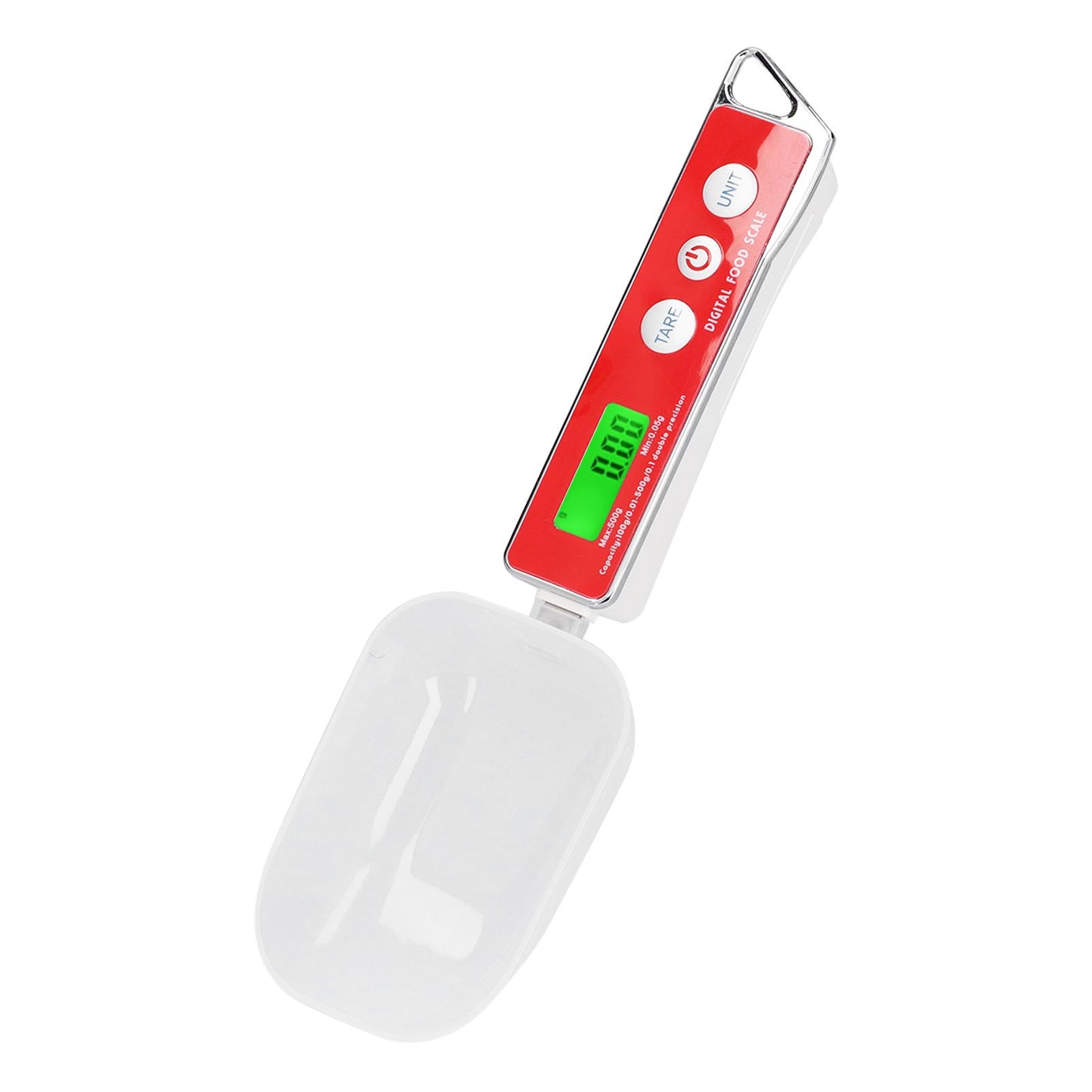 Digital Spoon Scale Household Portable Stainless Steel Kitchen Baking Scale for Flour Tea Spices 500g/0.1gRed