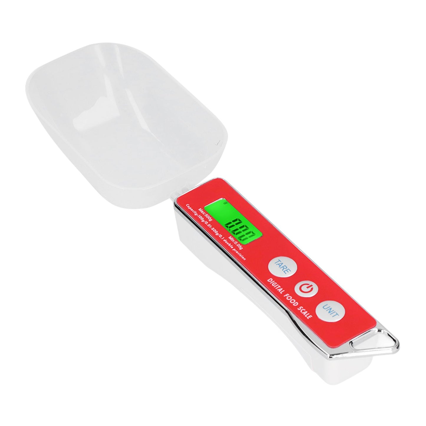Digital Spoon Scale Household Portable Stainless Steel Kitchen Baking Scale for Flour Tea Spices 500g/0.1gRed
