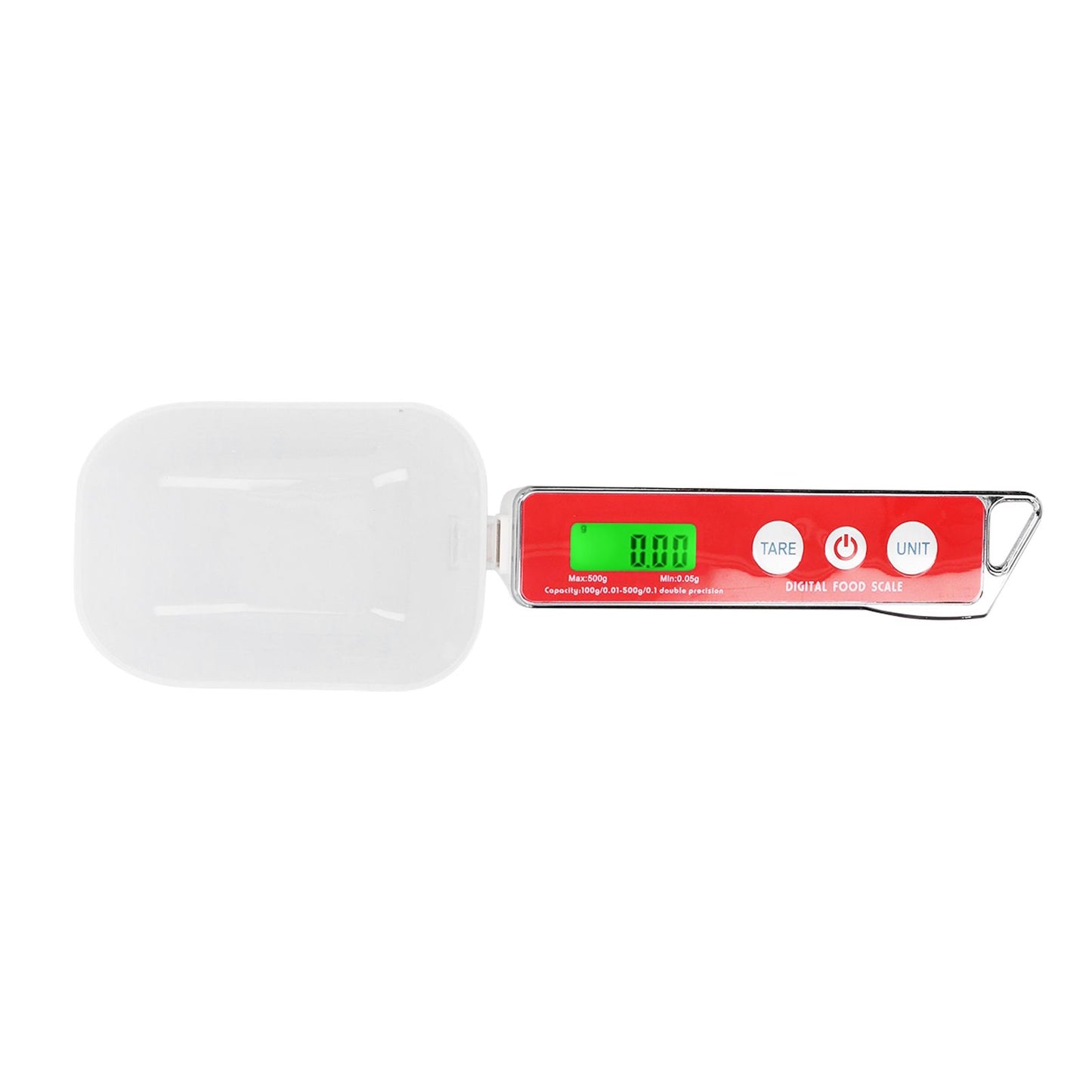 Digital Spoon Scale Household Portable Stainless Steel Kitchen Baking Scale for Flour Tea Spices 500g/0.1gRed