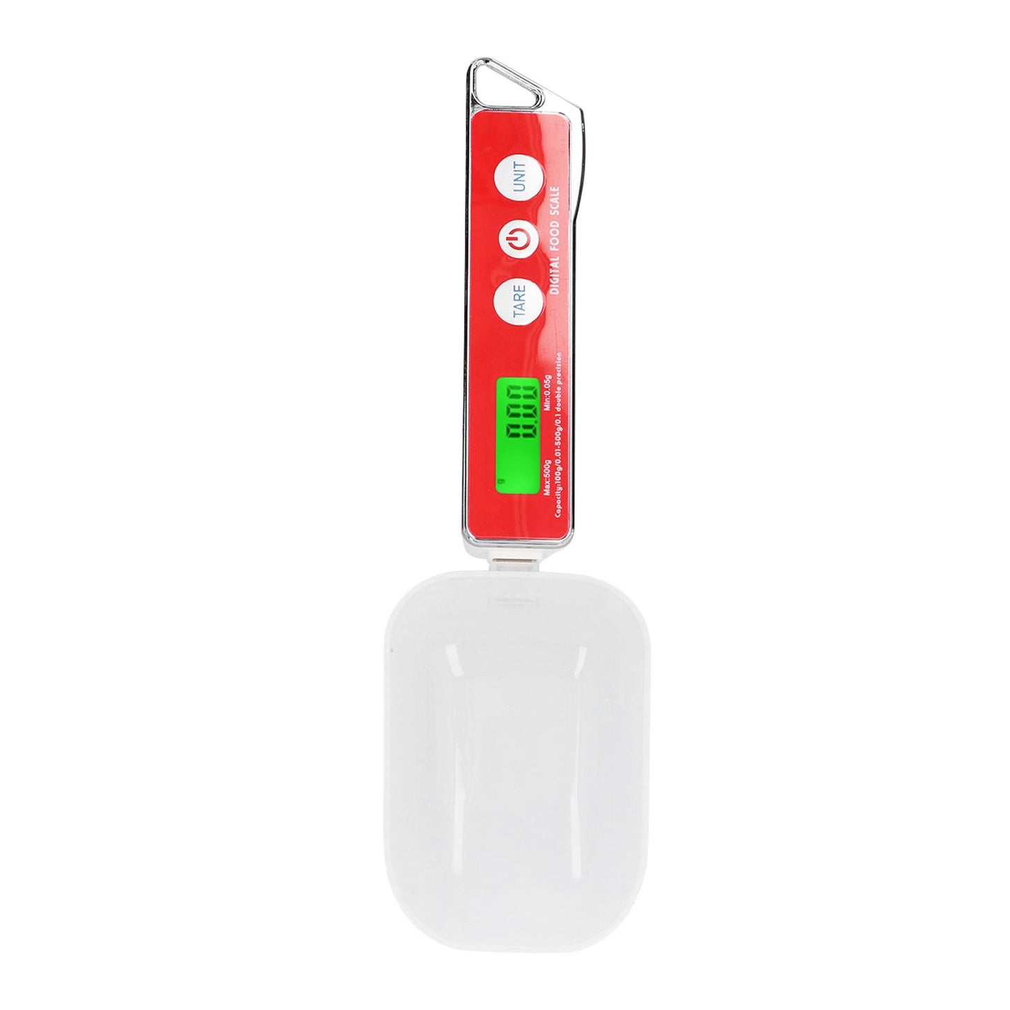 Digital Spoon Scale Household Portable Stainless Steel Kitchen Baking Scale for Flour Tea Spices 500g/0.1gRed