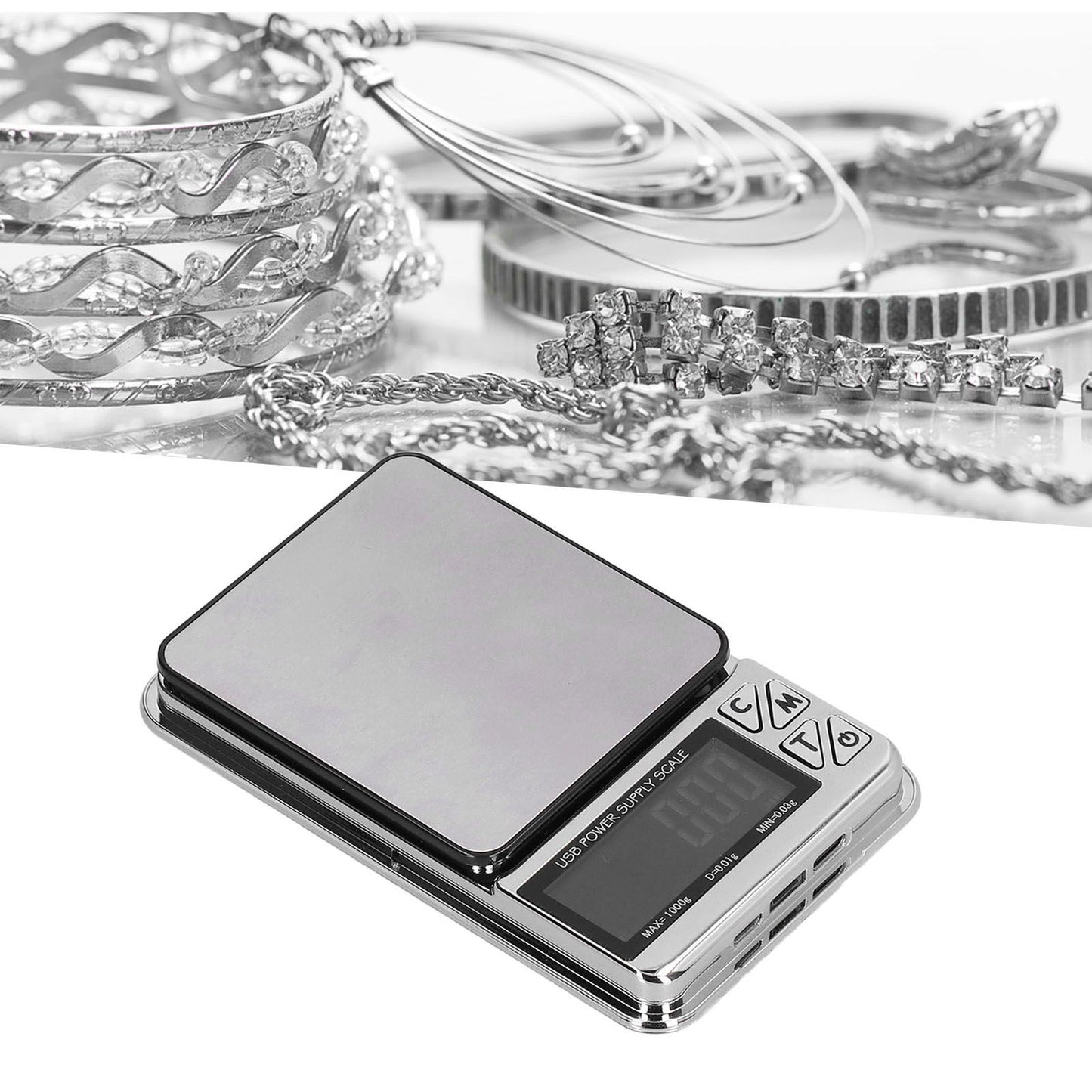 Electronic Scale LCD Display High Accuracy Lightweight Portable Stainless Steel Jewelry Scale