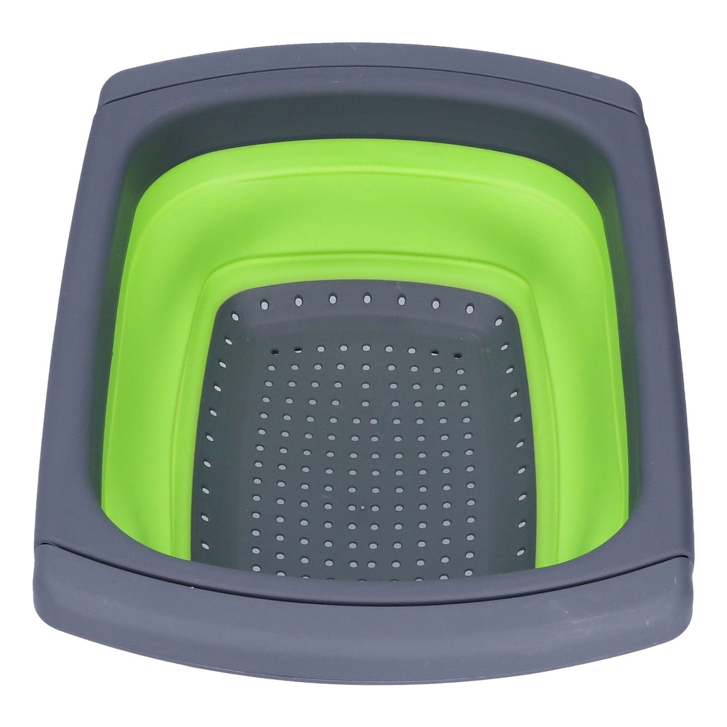 Green Foldable Drain Basket Silicone Collapsible Fruit Vegetable Wash Strainer Basket for Home Kitchen