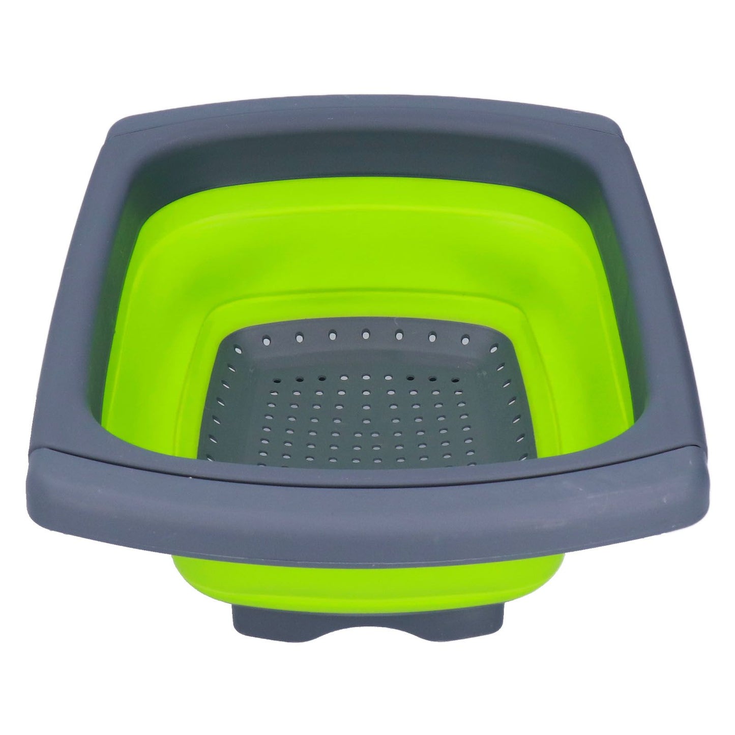 Green Foldable Drain Basket Silicone Collapsible Fruit Vegetable Wash Strainer Basket for Home Kitchen