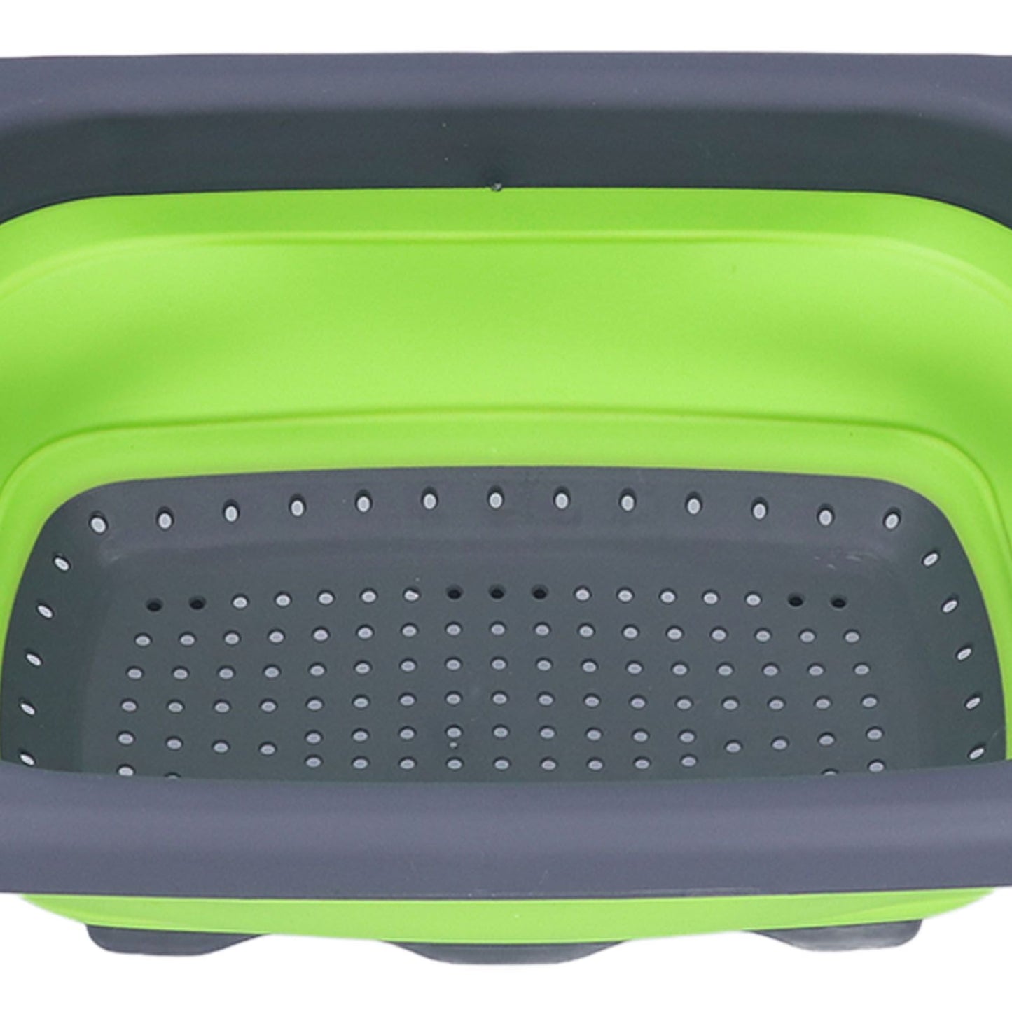 Green Foldable Drain Basket Silicone Collapsible Fruit Vegetable Wash Strainer Basket for Home Kitchen