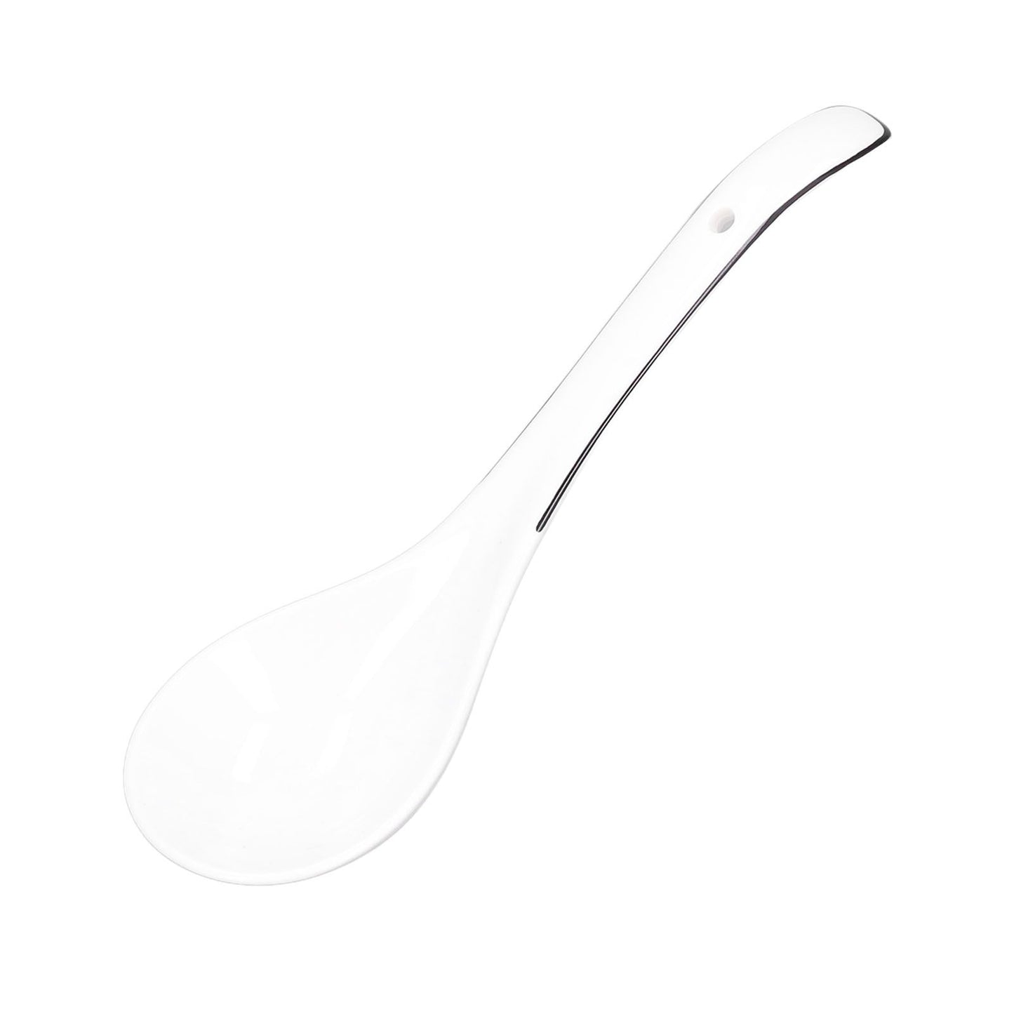 Large Porcelain Spoon White Multipurpose Long Handle Ceramic Porridge Spoon for Home Restaurant