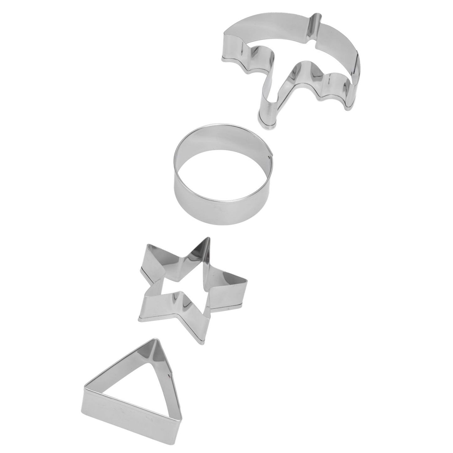 5Pcs/Set Sugar Candy Pie Mold Cutter Stainless Steel Cookies Chocolate Mold for Games Entertainment Silver