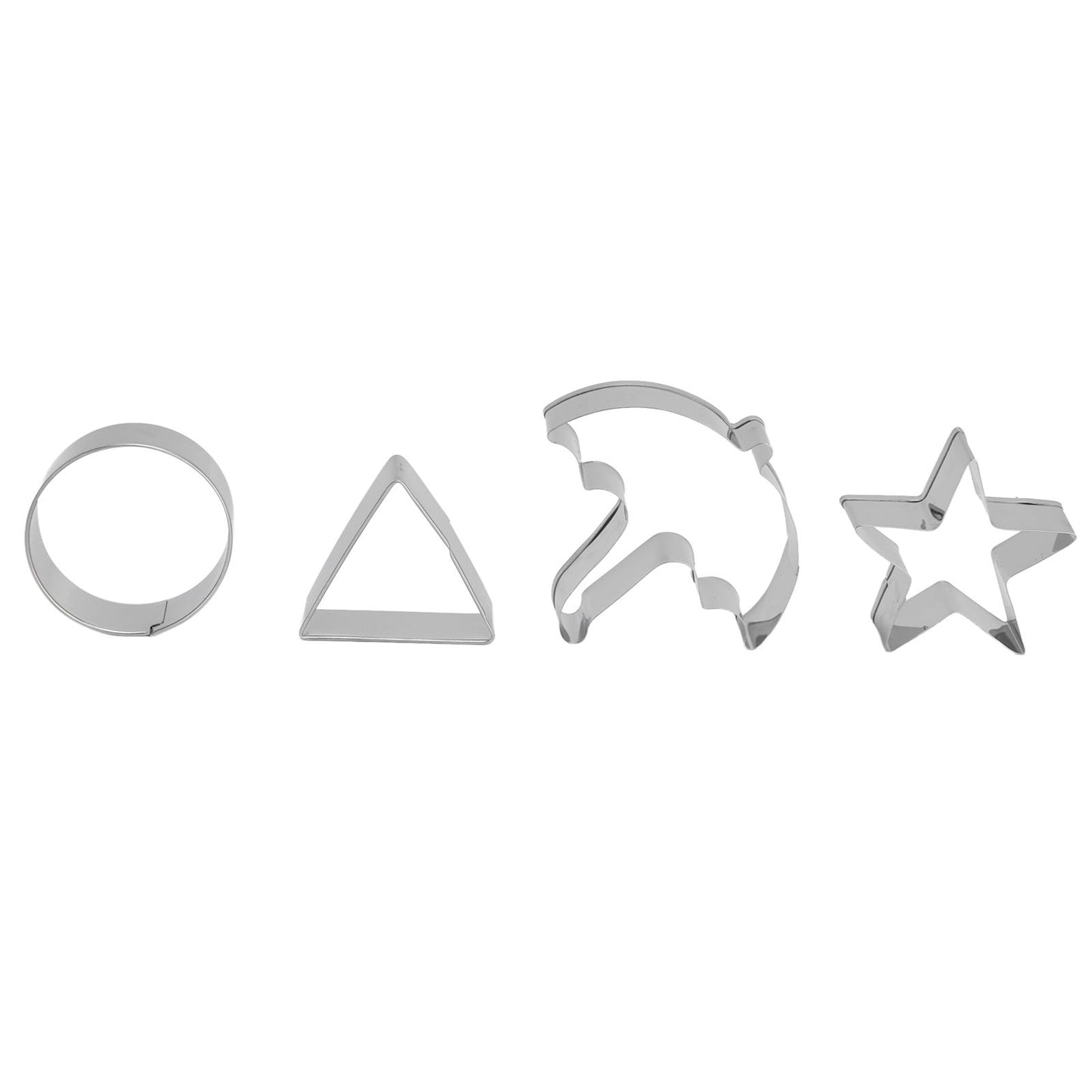 5Pcs/Set Sugar Candy Pie Mold Cutter Stainless Steel Cookies Chocolate Mold for Games Entertainment Silver