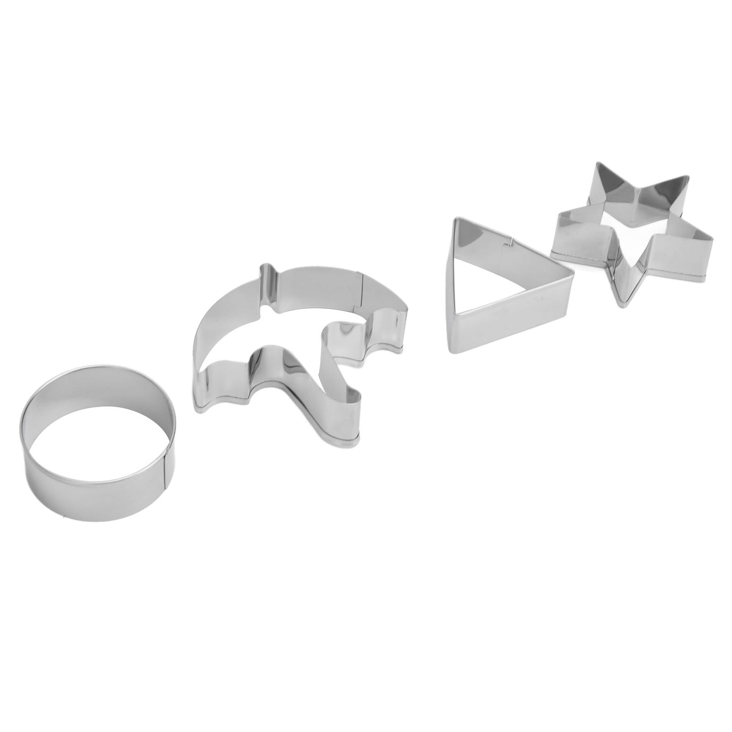 5Pcs/Set Sugar Candy Pie Mold Cutter Stainless Steel Cookies Chocolate Mold for Games Entertainment Silver