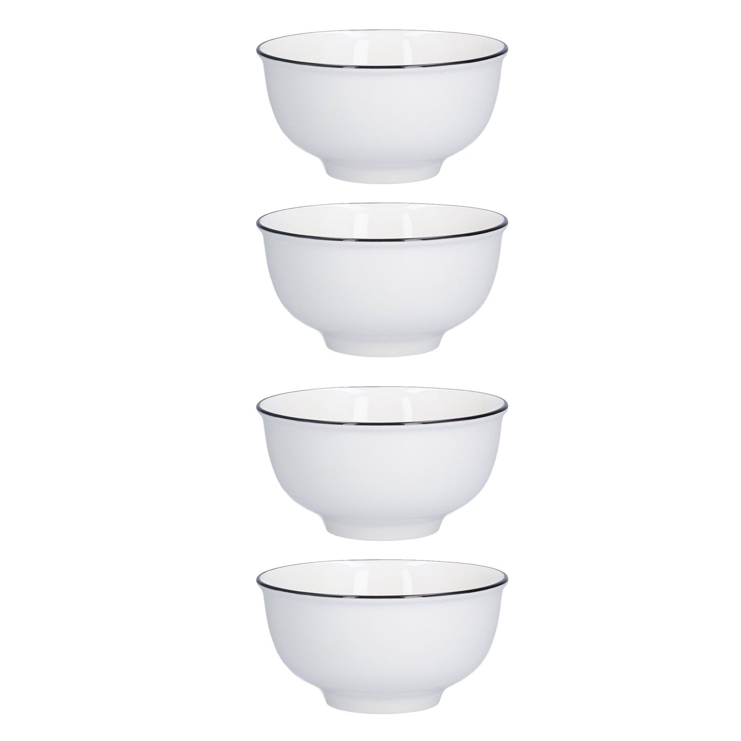 4PCS 6in Soup Bowl White Ceramic Noodle Bowl Eco Friendly Rice Bowl for Kitchen Restaurant