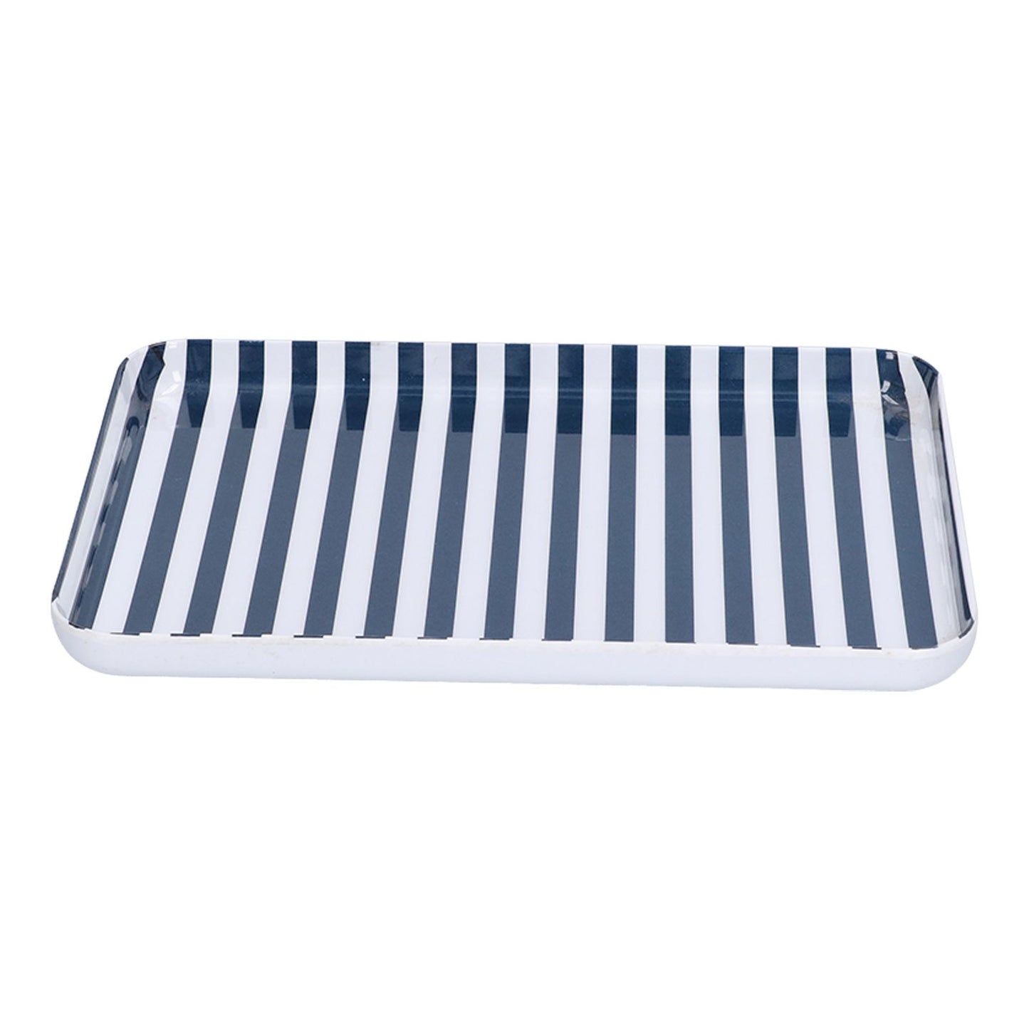 Fruit Tray Blue White Stripe Melamine Safe Environmentally Friendly Colourfast Dessert Platter for Restaurant