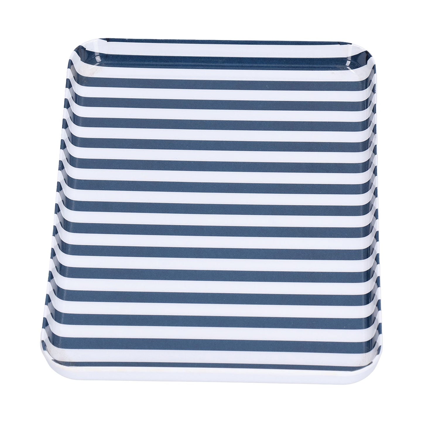 Fruit Tray Blue White Stripe Melamine Safe Environmentally Friendly Colourfast Dessert Platter for Restaurant