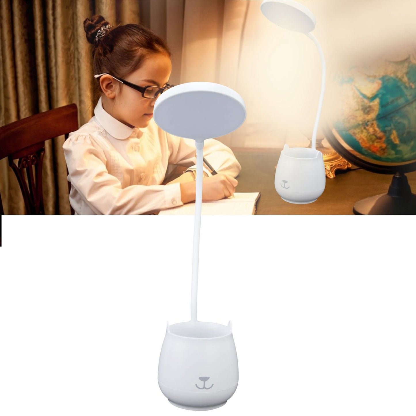 LED Desk Lamp Plastic Flexible Desk LED Light with Pen Holder for Table Lighting 5V