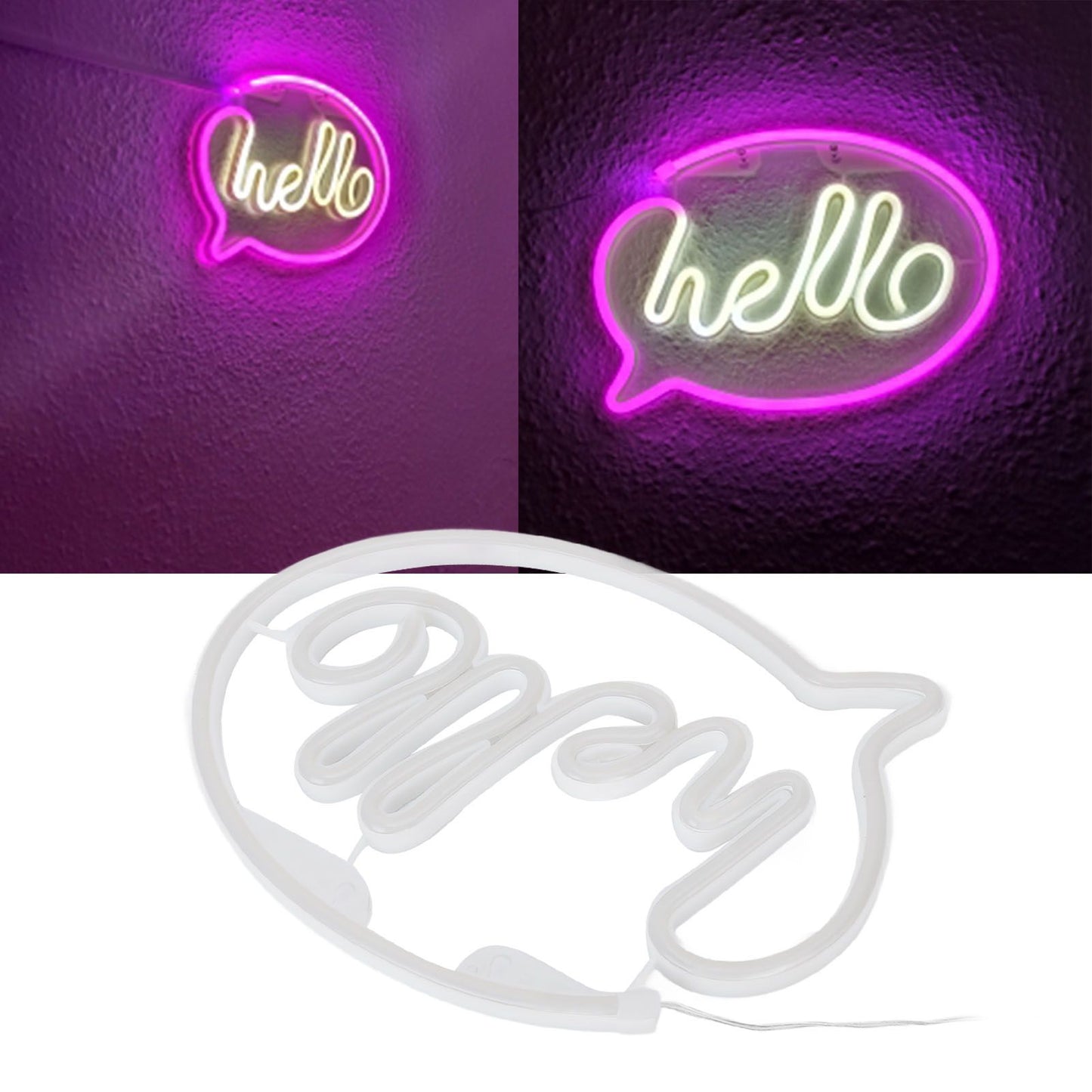 Neon Light USB Powered Battery Operated Hello LED Neon Sign for Restaurant Decoration Bar Decoration 5V