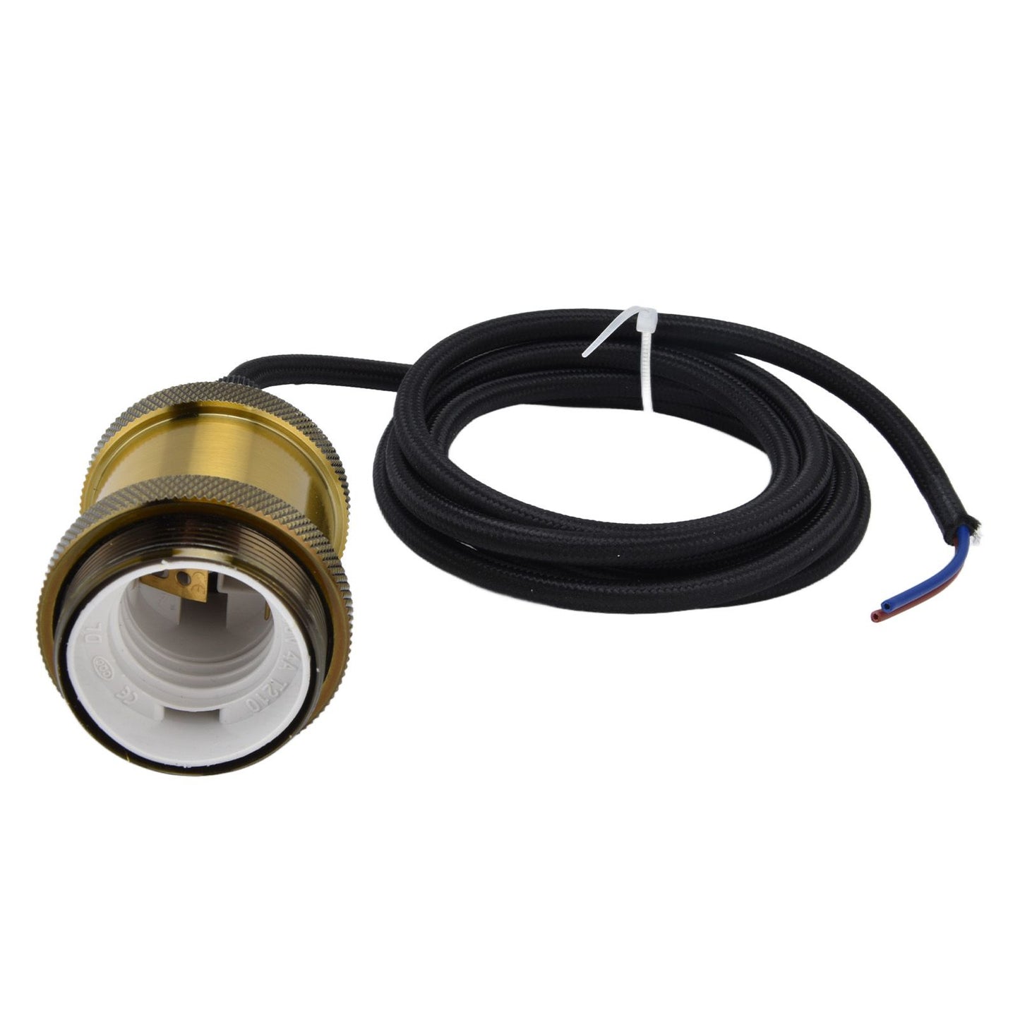 Retro Pendant Light Cord Kit Gold Hanging Plug In Lamp Socket Kit for DIY Light Fixtures