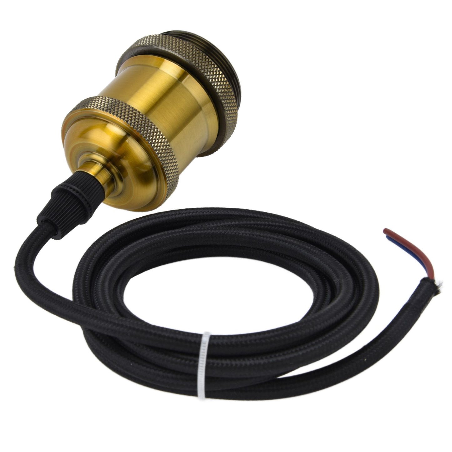 Retro Pendant Light Cord Kit Gold Hanging Plug In Lamp Socket Kit for DIY Light Fixtures