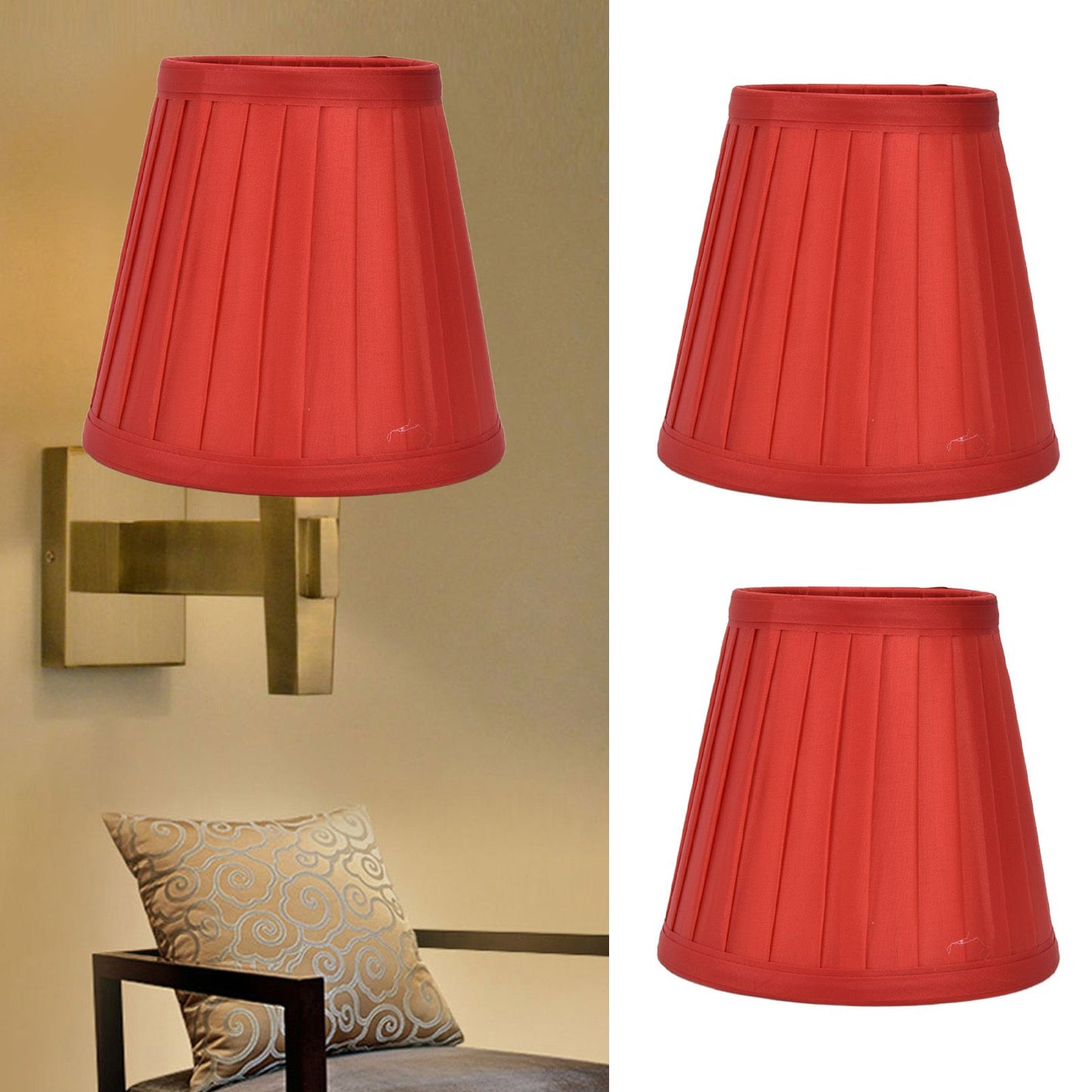 2 Pcs Double Small Lamp Shade Clip On Bulb Comfortable Material Barrel Fabric Lampshade for Table Chandelier Wall LampPX31
