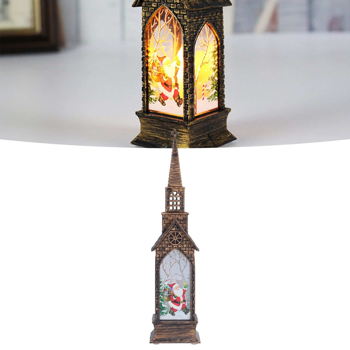 Christmas Lights Lantern Candlestick Christmas Desktop Decoration LED Small Night LightsElder