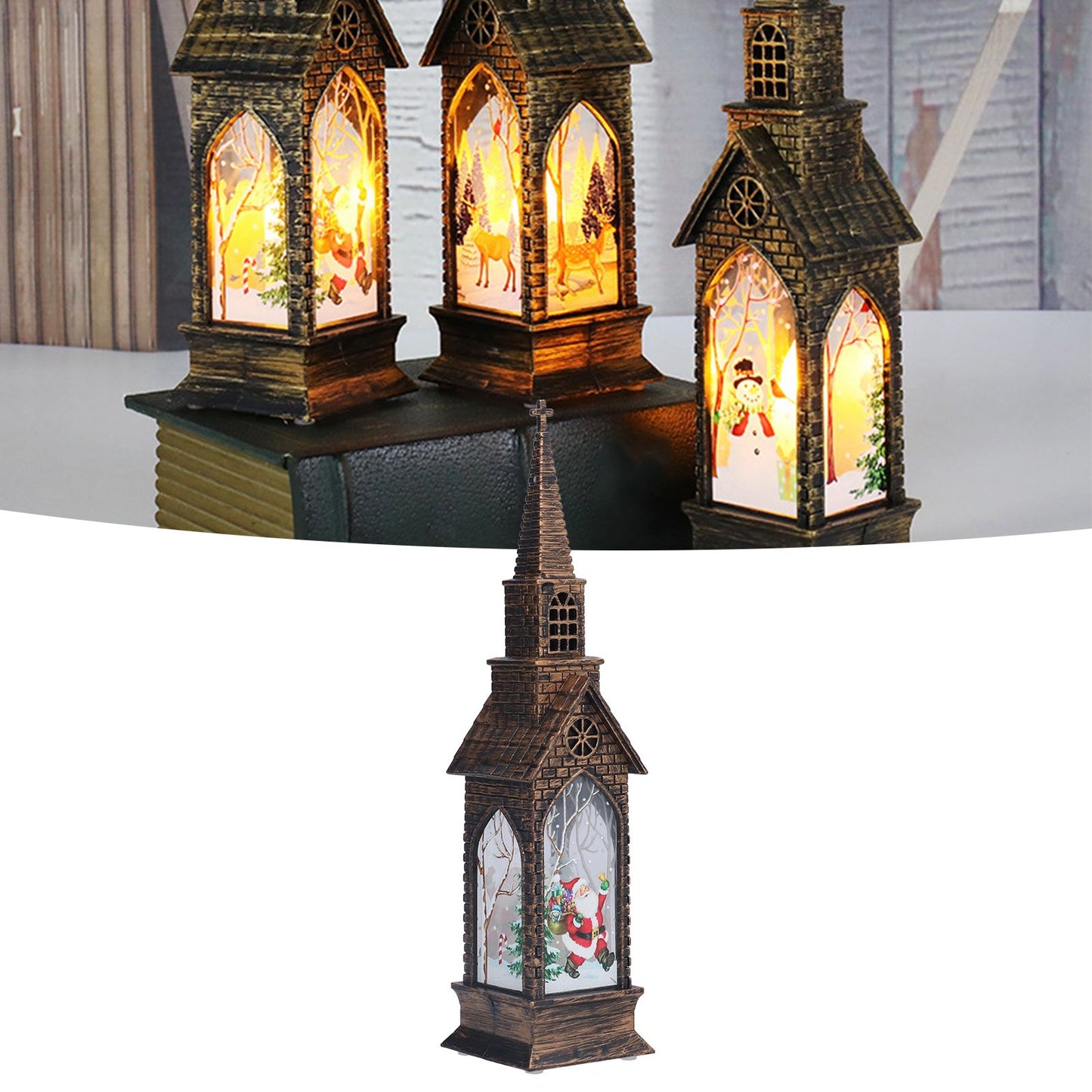 Christmas Lights Lantern Candlestick Christmas Desktop Decoration LED Small Night LightsElder
