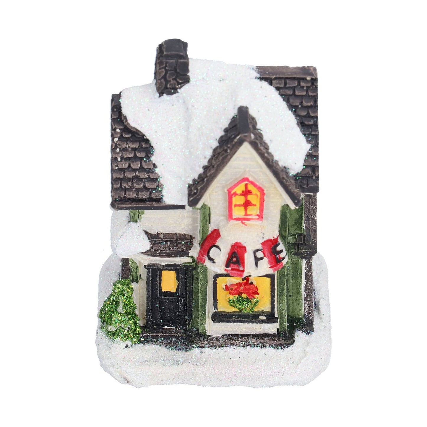 Christmas Village House LED Christmas Resin Light House with LED Light Battery Operated