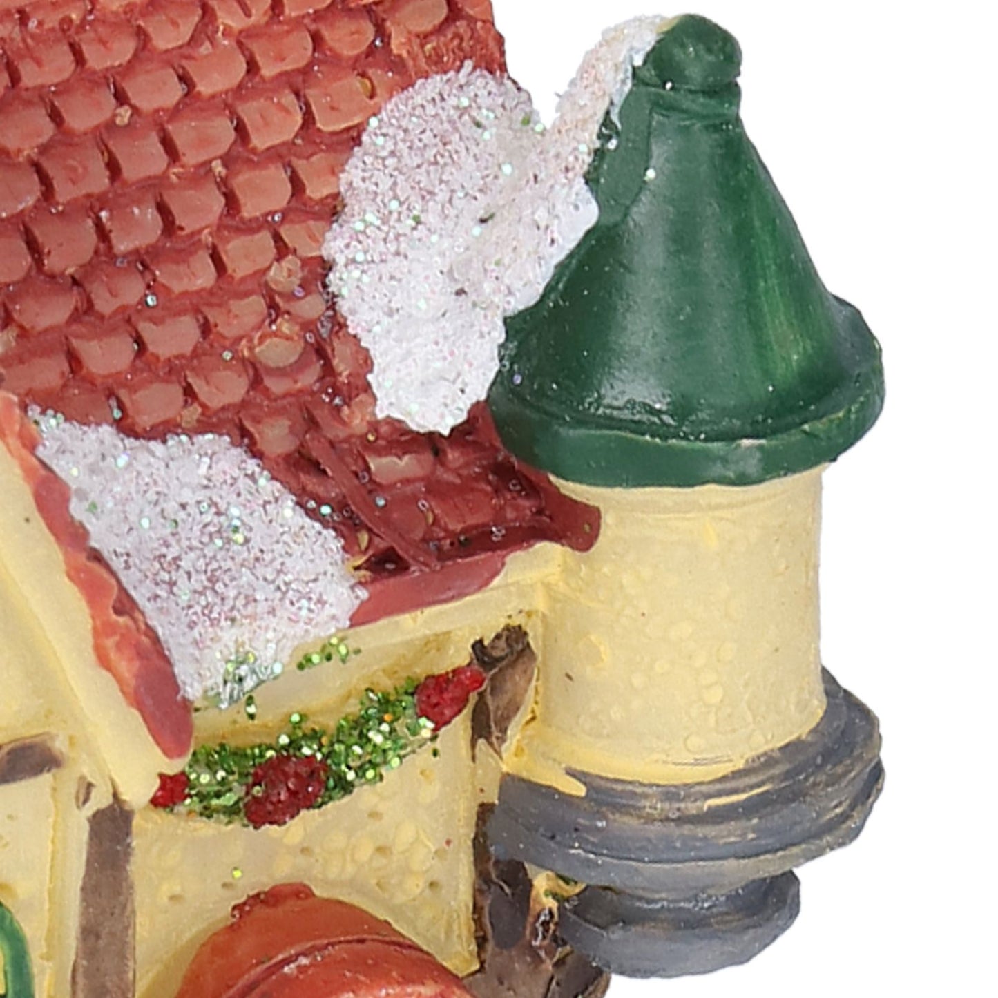Christmas Resin House Christmas Scene Village Houses With LED Warm Light Battery Operate
