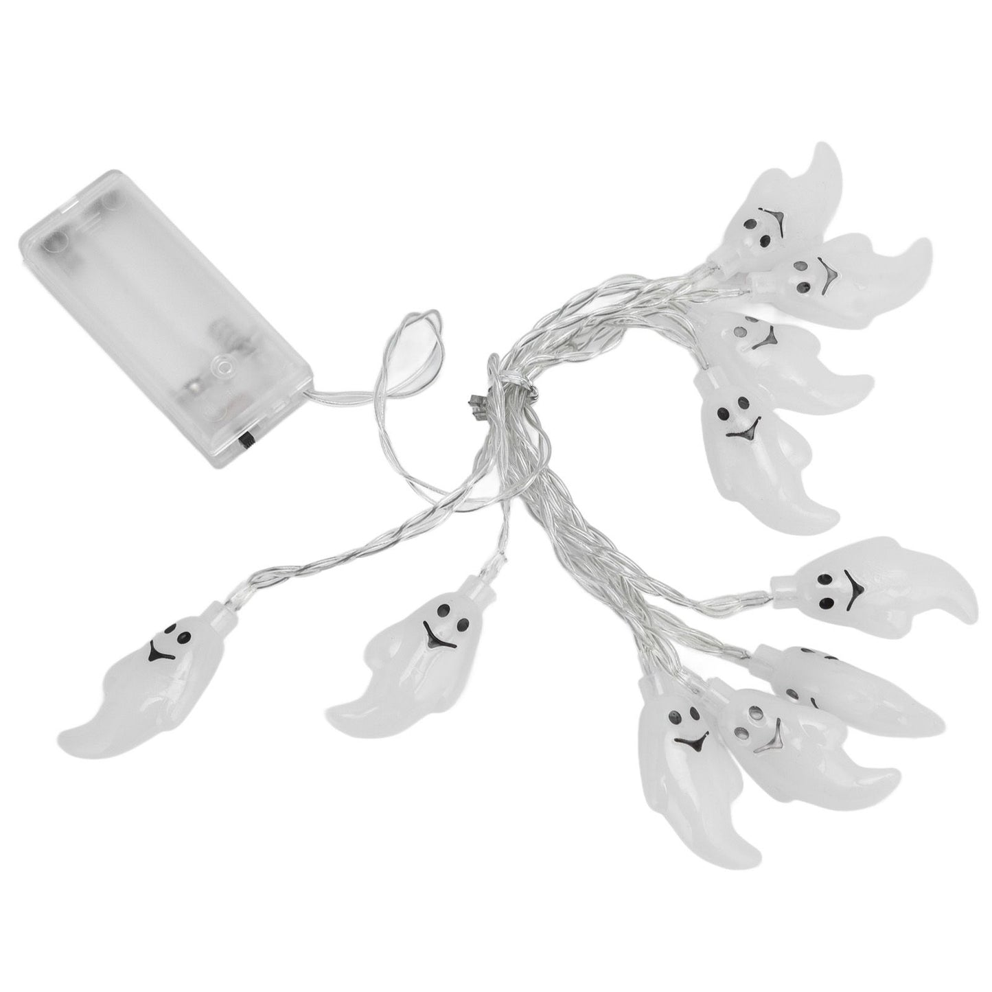 Halloween String Lights 10LED Battery Powered Decorative Ghost String Lamps for Indoor Outdoor Party