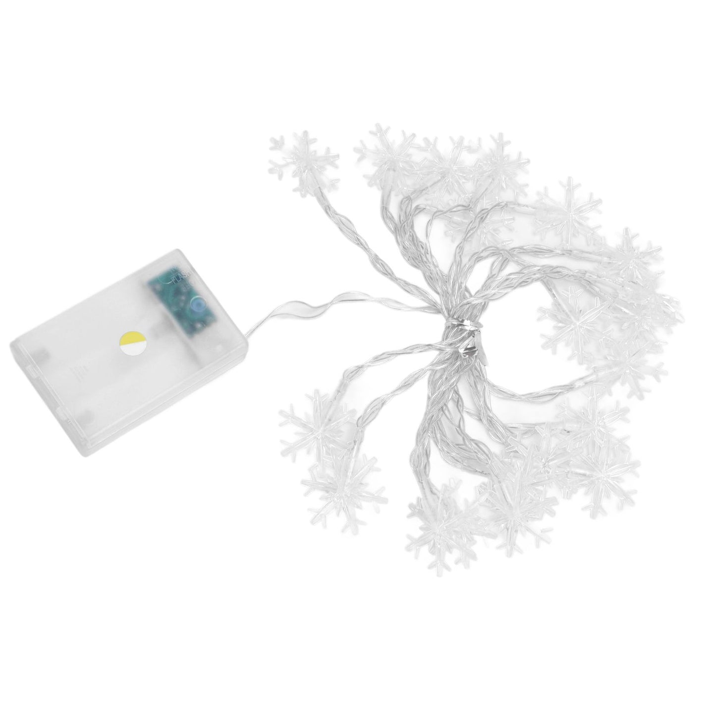 LED Snowflake Light String 20LED Battery Operated LED String Lights for Holiday Xmas Indoor Outdoor Party