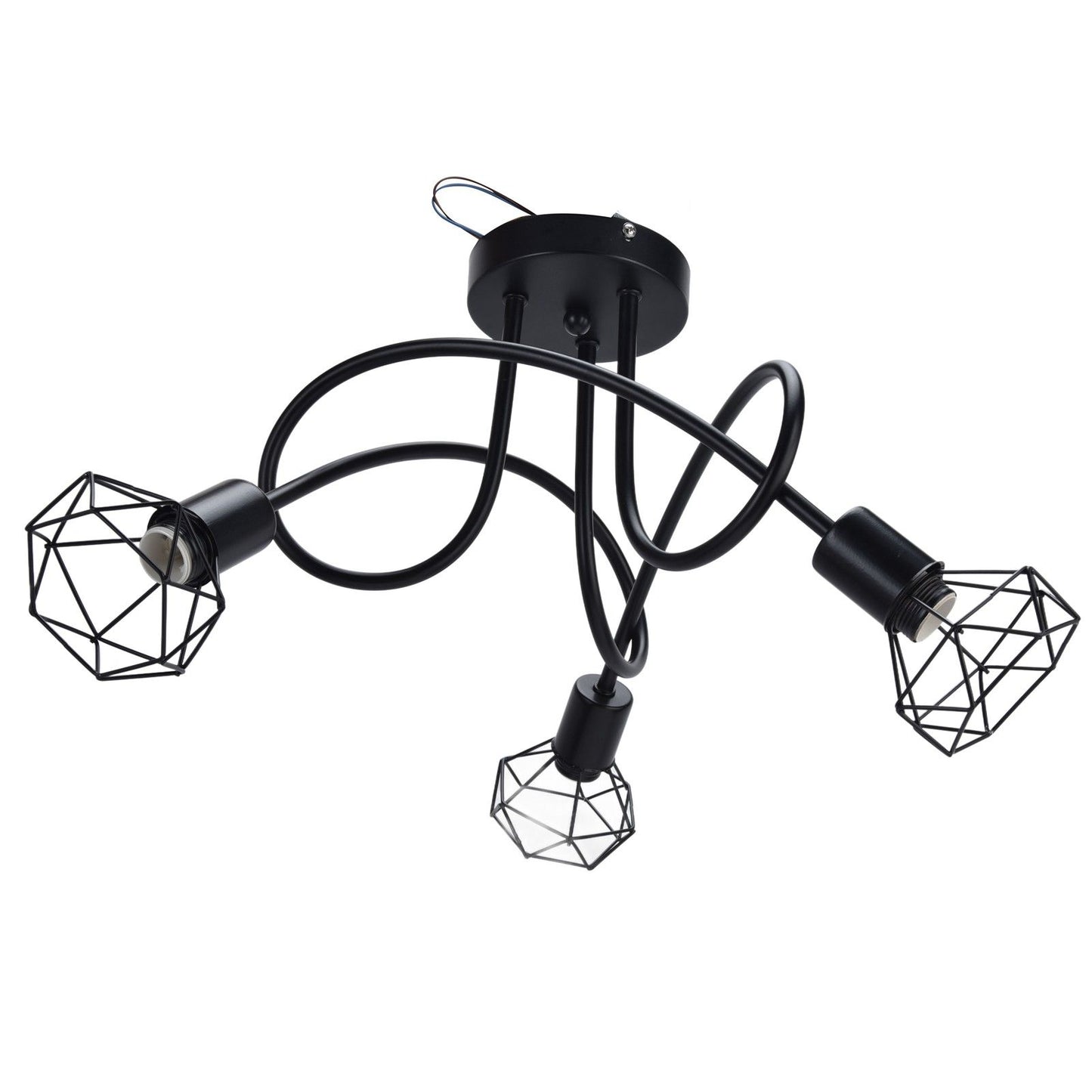 3 Heads Pendant Light Hollow Iron Ceiling Lamp Base for Bedroom Dining Room Living Room for E14 Bulb 85‑265V