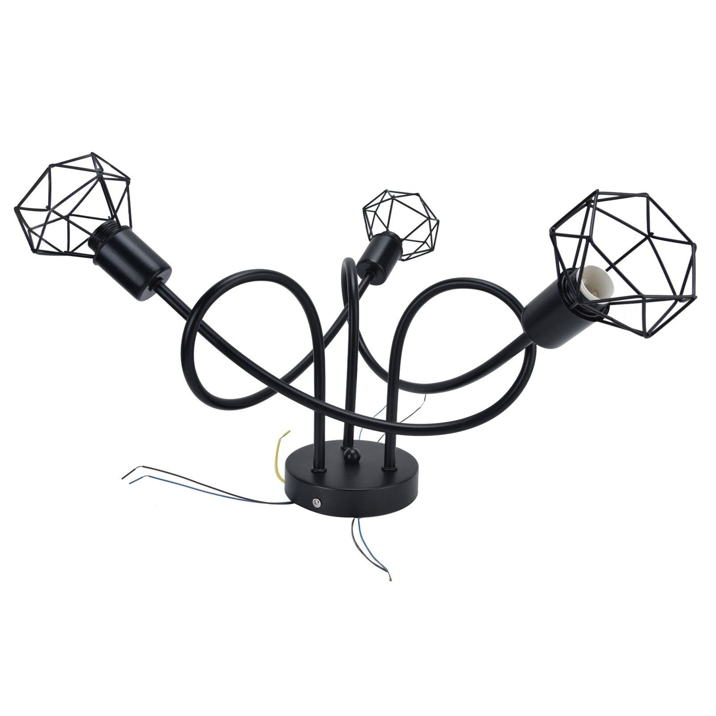 3 Heads Pendant Light Hollow Iron Ceiling Lamp Base for Bedroom Dining Room Living Room for E14 Bulb 85‑265V