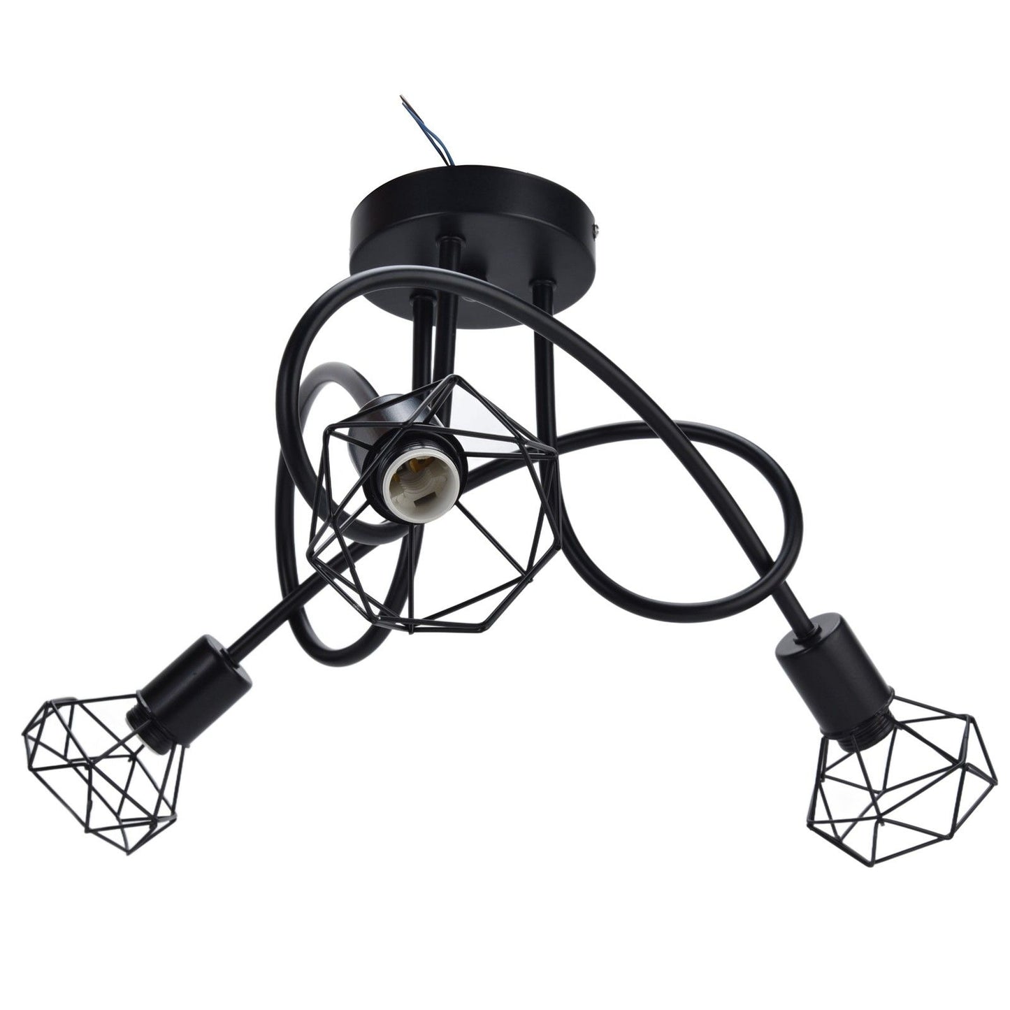 3 Heads Pendant Light Hollow Iron Ceiling Lamp Base for Bedroom Dining Room Living Room for E14 Bulb 85‑265V