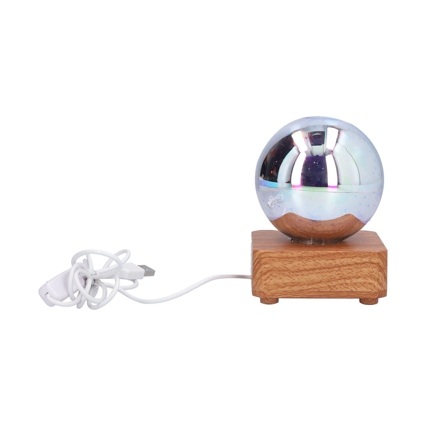LED Night Light USB Interface Glass Ball Projection Lamp RGB Table Decoration for Home