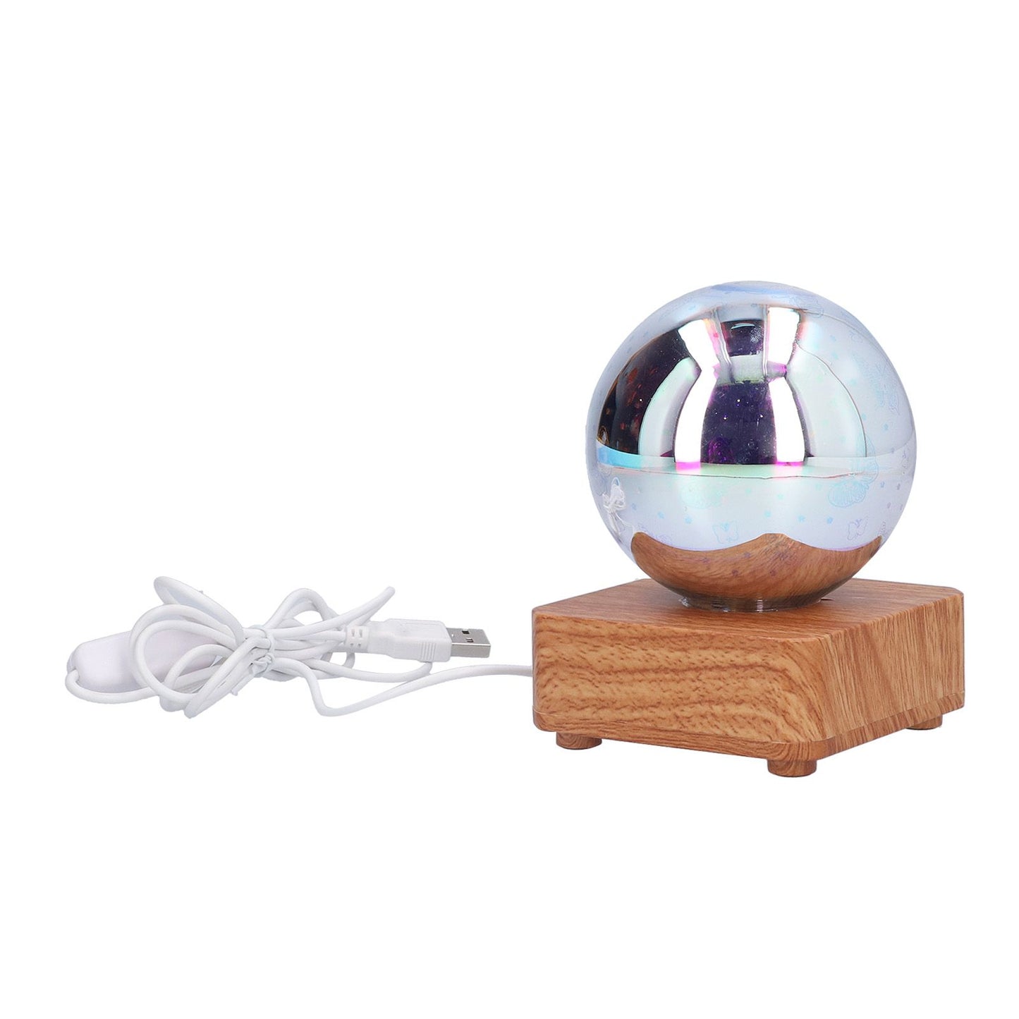 LED Night Light USB Interface Glass Ball Projection Lamp RGB Table Decoration for Home