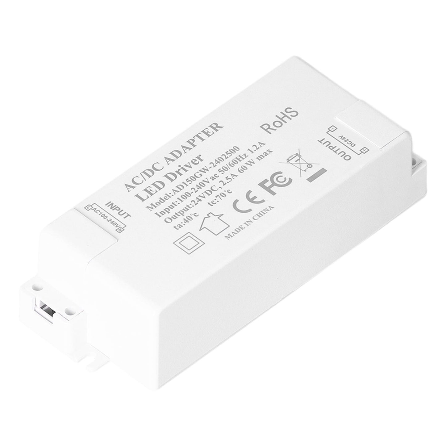 LED Driver DC24V 2.5A 60W LED Light Transformer DIY Lamp Driving Power Supply AC100‑240V