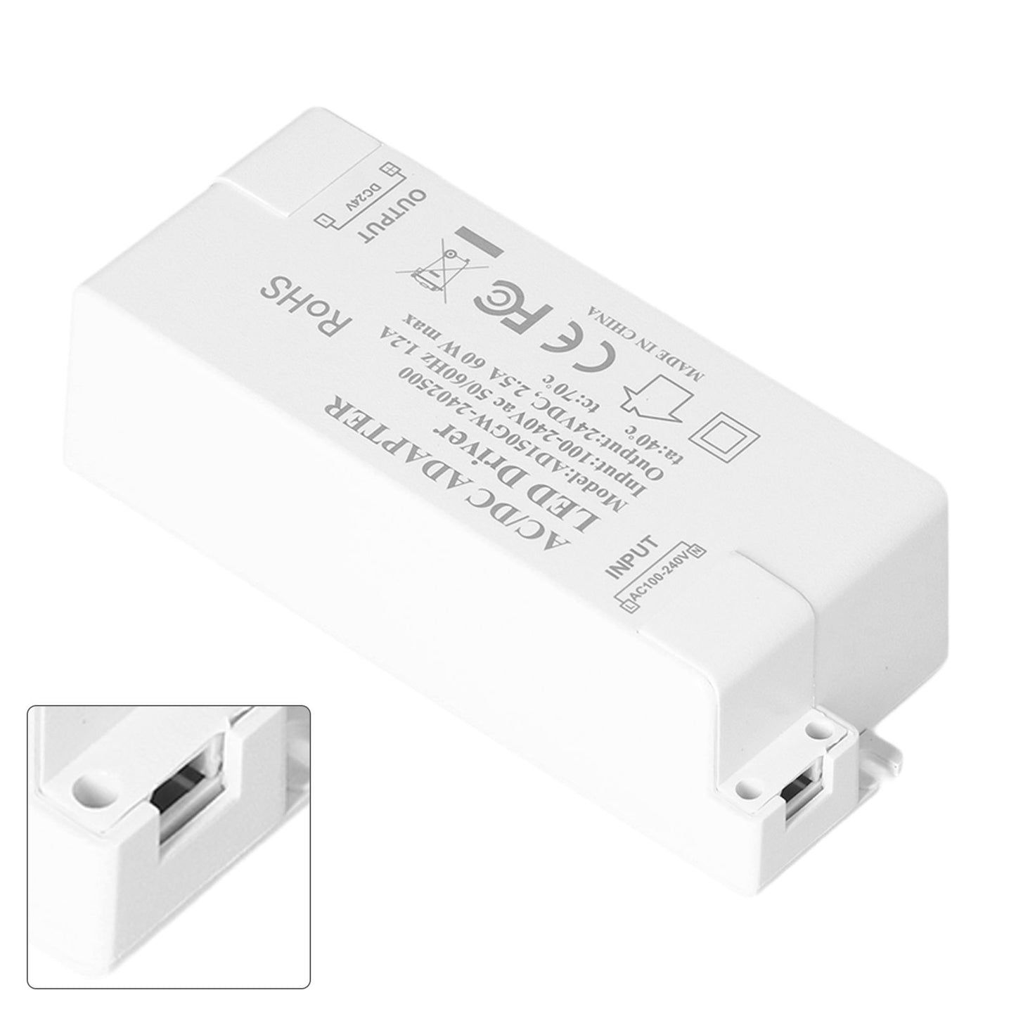 LED Driver DC24V 2.5A 60W LED Light Transformer DIY Lamp Driving Power Supply AC100‑240V