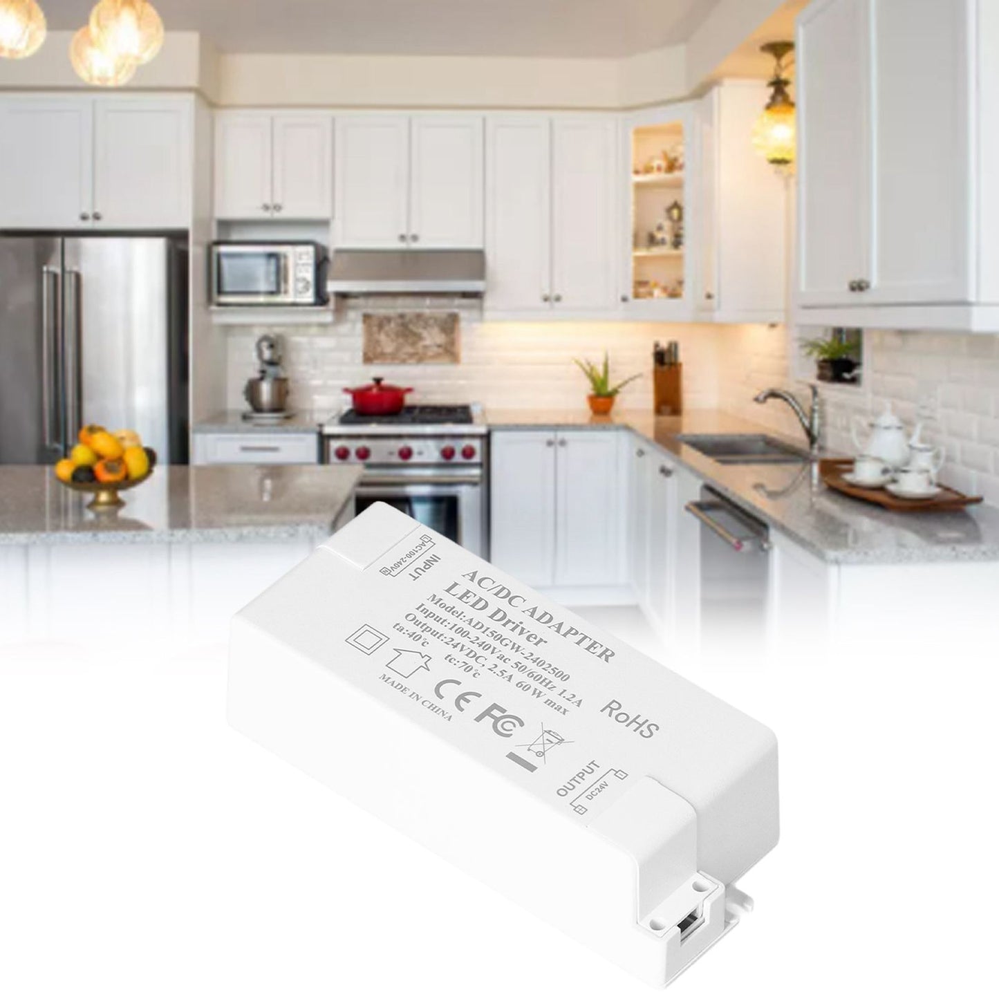 LED Driver DC24V 2.5A 60W LED Light Transformer DIY Lamp Driving Power Supply AC100‑240V