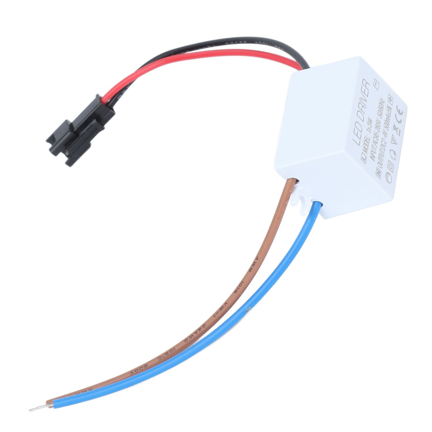 500mA 1X3W LED Driver Power Supply Driver Connector LED Lamp Transformer Input AC95‑265V Output 2‑4VDC