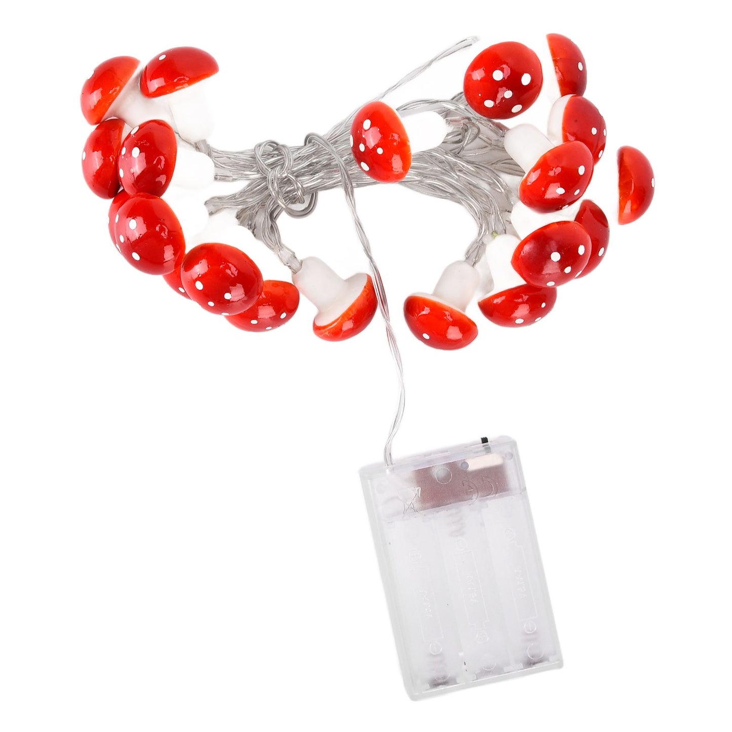 LED Light String 7.2ft 20 Red Muschroom Dedor LED String Light for Christmas Indoor Outdoor Decoration