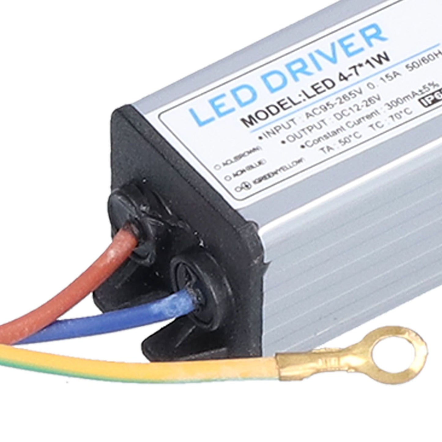 LED Driver AC 95‑265V to DC 12‑26V 300mA Power Supply Lighting Transformer IP65 Protection