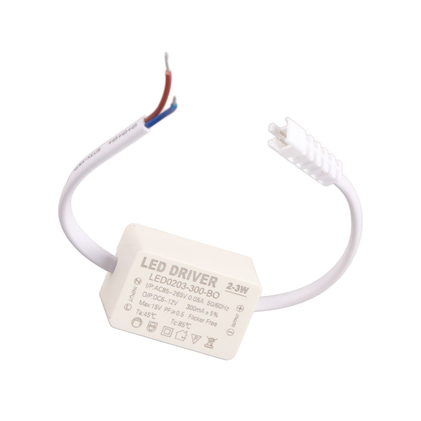 LED Driver Constant Current 300mA High Power AC 85‑265V Output 6‑12V DC Connector for LED Lamp Products