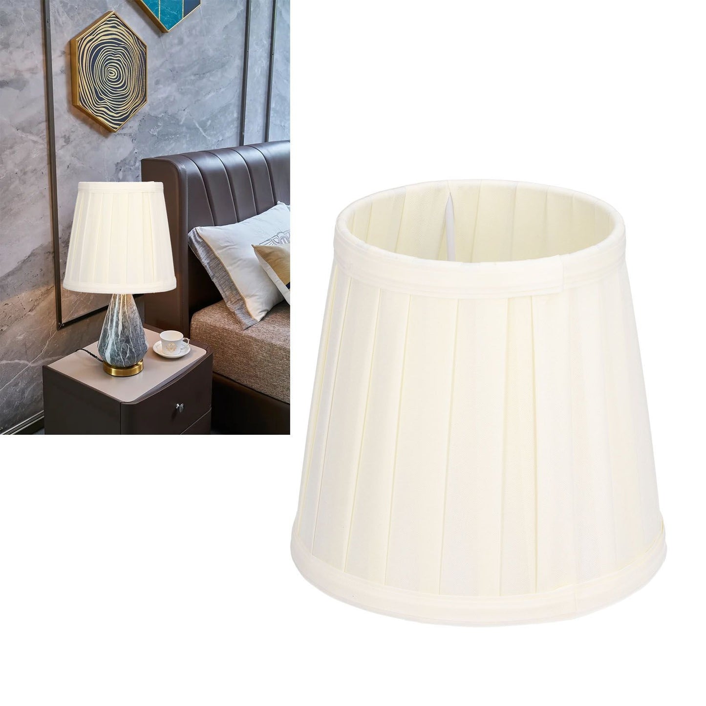 3Pcs Fabric Lampshade 6inx5.5inx4in Safe Exquisite High Light Transmittance Chandelier Lamp Shades