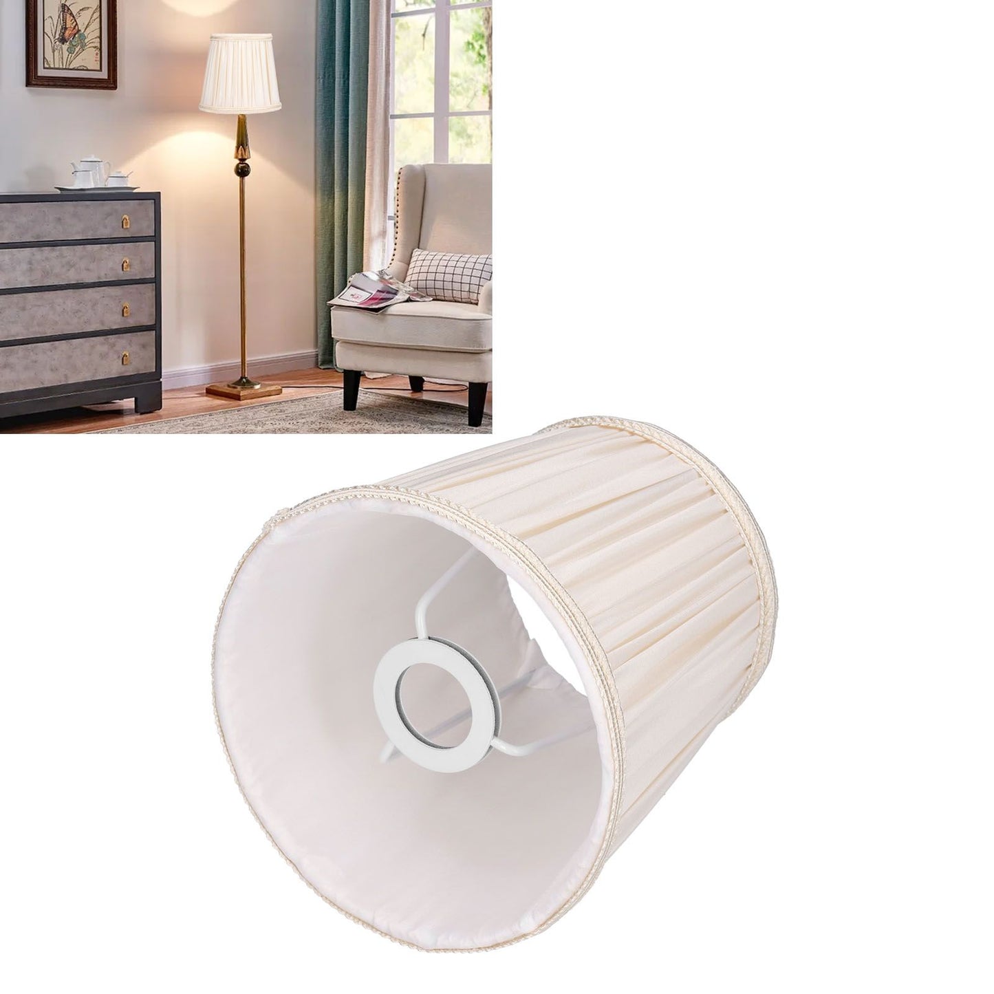 Cloth Lampshade Interventional Modern Decorative Fabric Table Lamp Cover for E14 BulbsApricot