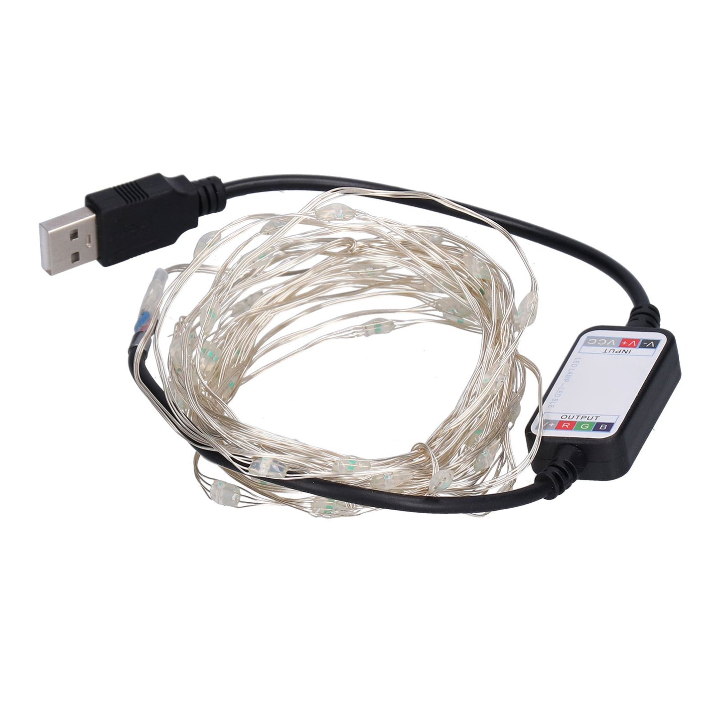 String Lights USB LED Colorful RGB Waterproof Copper Wire Music Light String Christmas Decoration Light5m 50 Lights