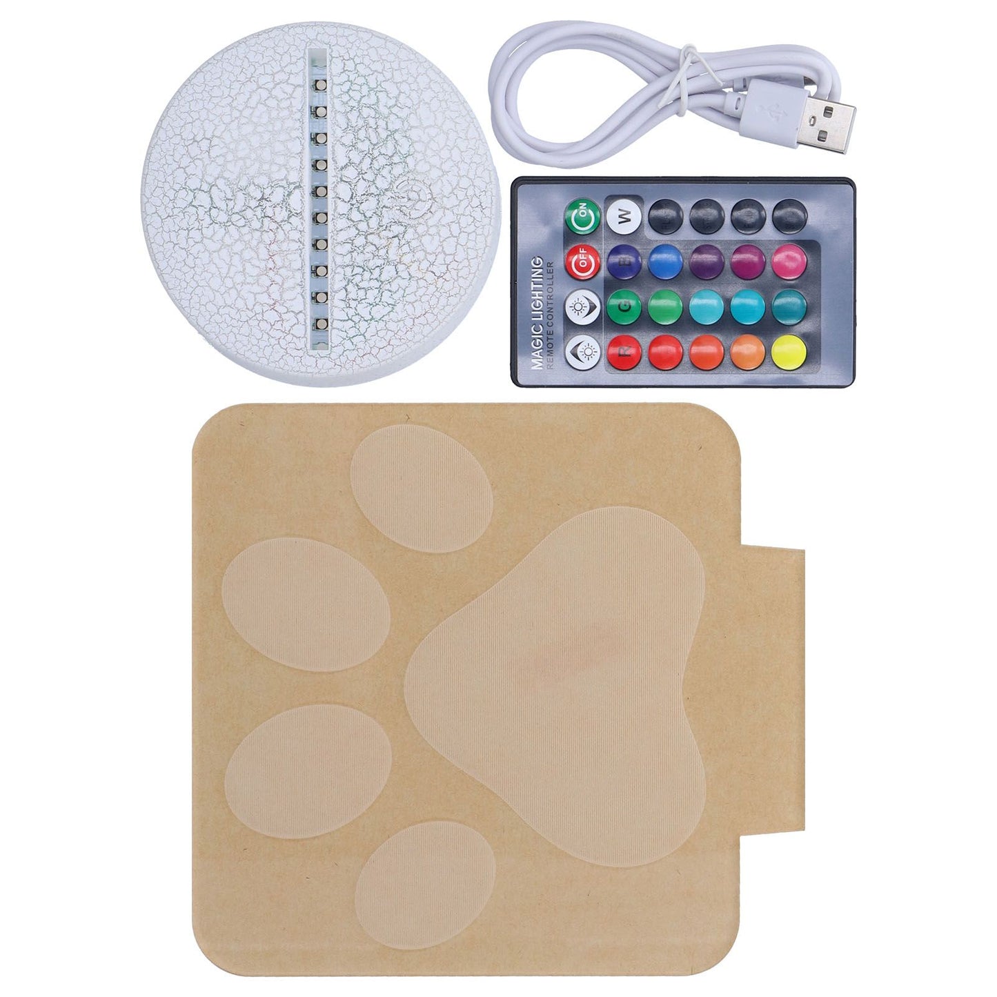 LED Night Light 16 Colors Four Lighting Modes Remote Control 3 Dimensions Little Feet Night Light for Kids Bedroom