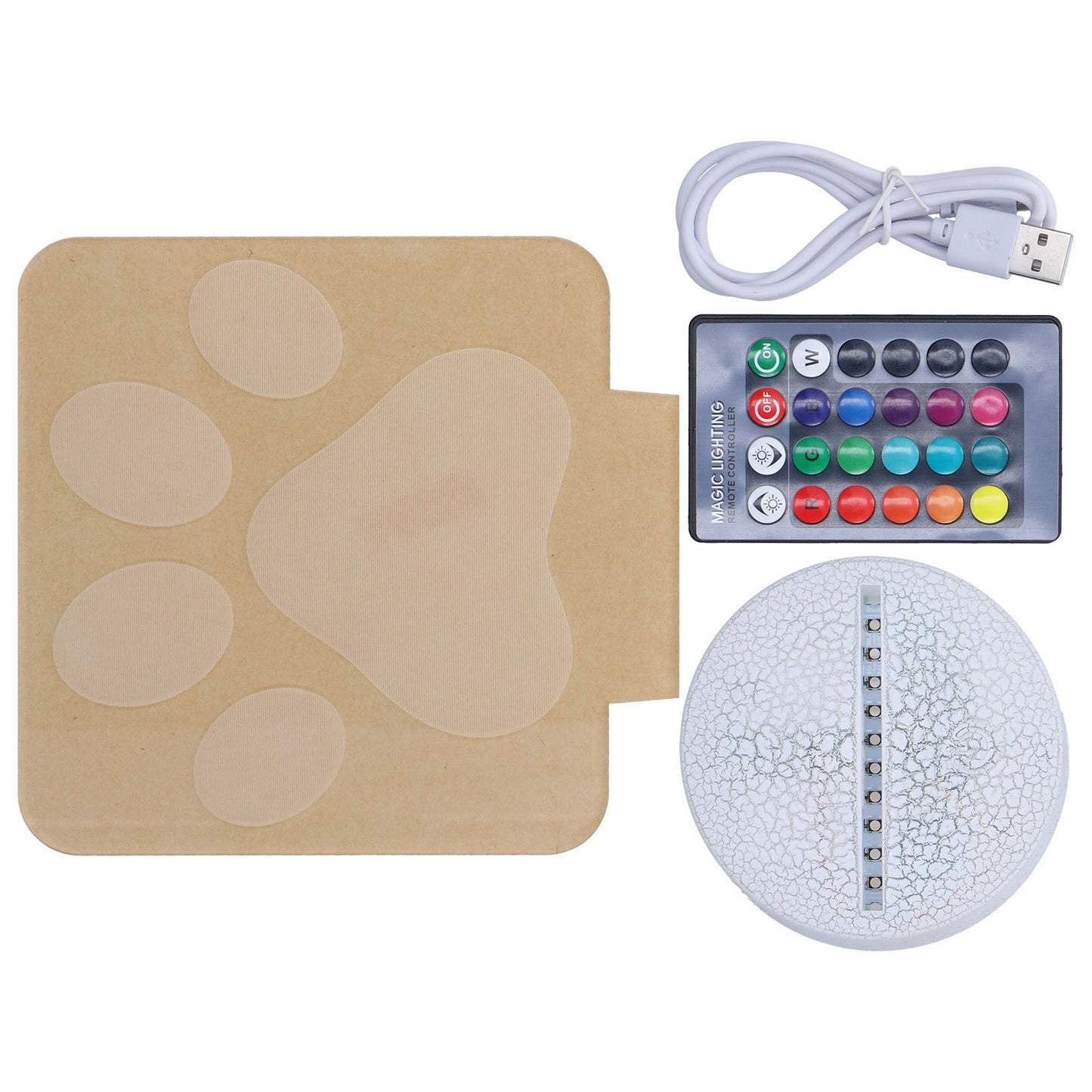 LED Night Light 16 Colors Four Lighting Modes Remote Control 3 Dimensions Little Feet Night Light for Kids Bedroom