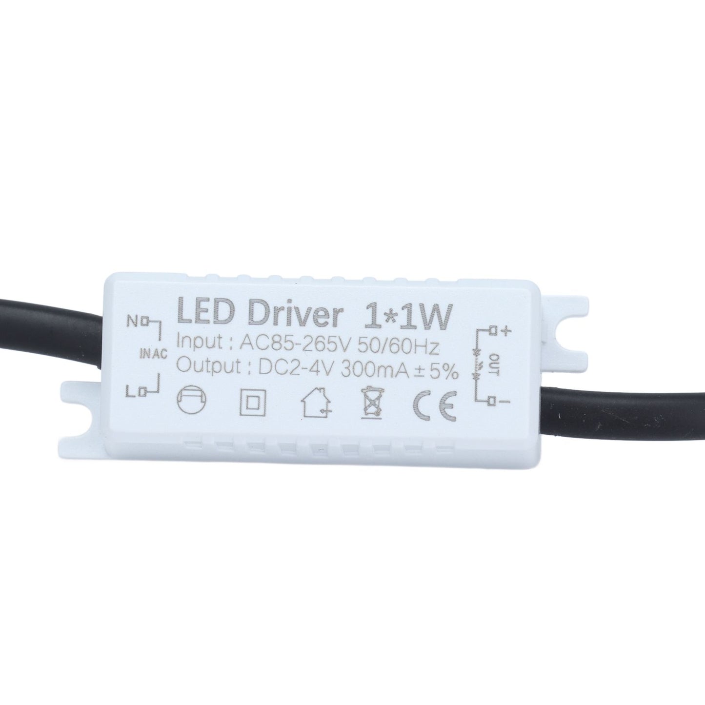 LED Driver 1x1W Power Supply Transformer Adapter AC85‑265V to 2‑4VDC LED Power Driver for LED Light Computer Project