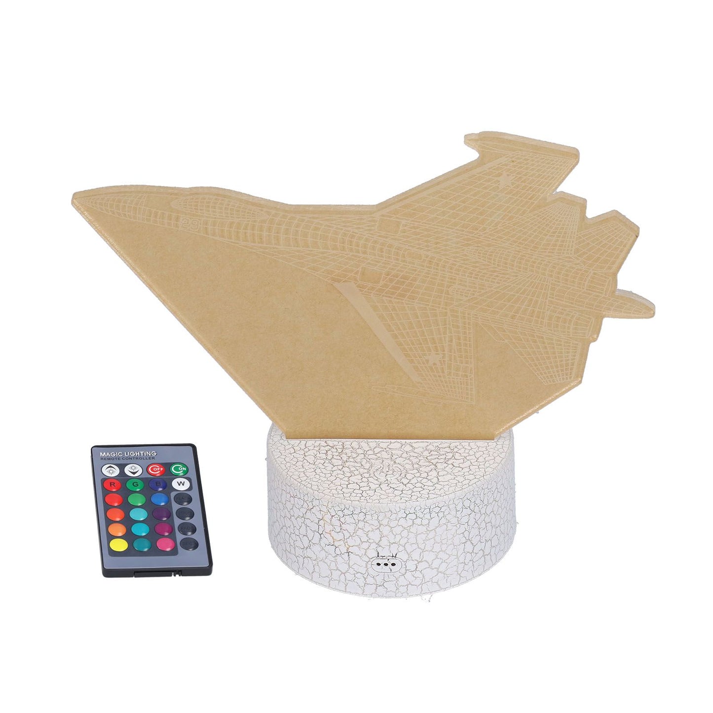 3D Lamp 16 Colors 4 Flashing Modes Dimmable Touch Remote Fighter Night Light Toy for Boys Girls