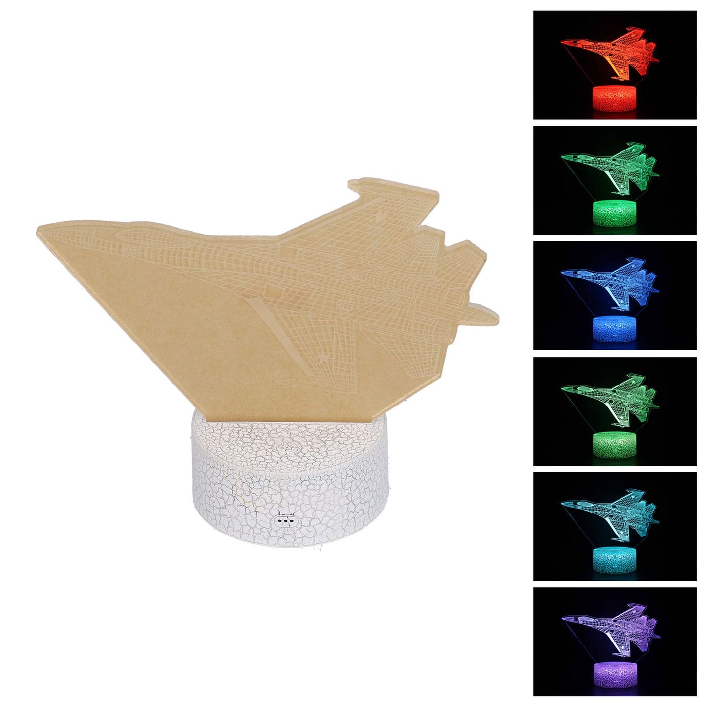 3D Lamp 16 Colors 4 Flashing Modes Dimmable Touch Remote Fighter Night Light Toy for Boys Girls
