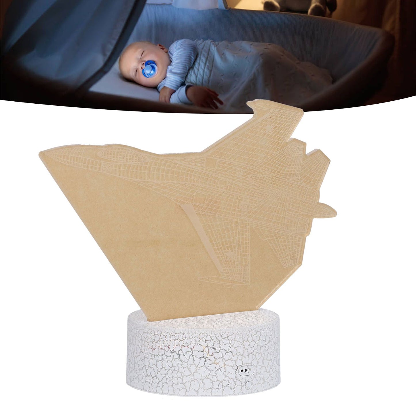 3D Lamp 16 Colors 4 Flashing Modes Dimmable Touch Remote Fighter Night Light Toy for Boys Girls