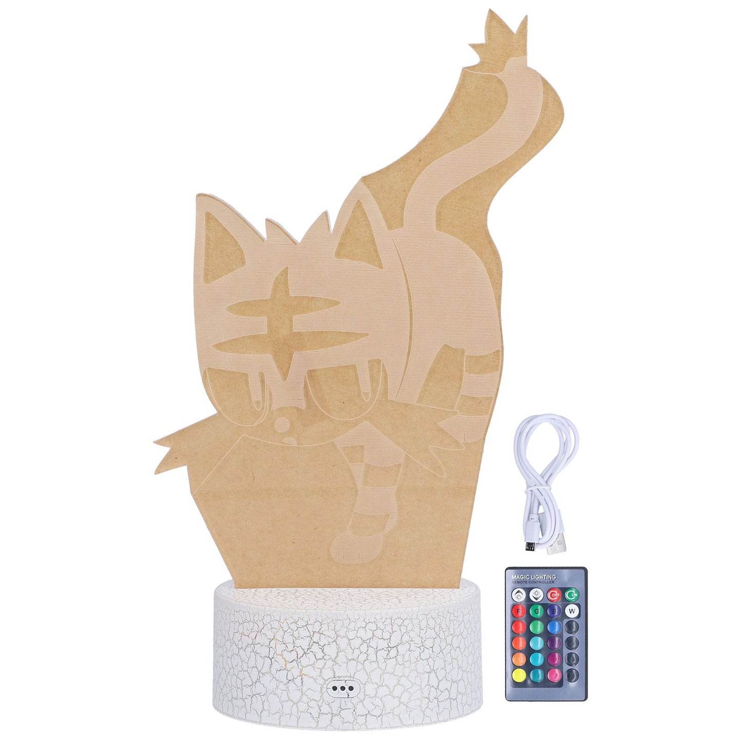 3D Night Light Touch Remote Control RGB 16 Color 4 Modes Adjustable 10LED USB Charging