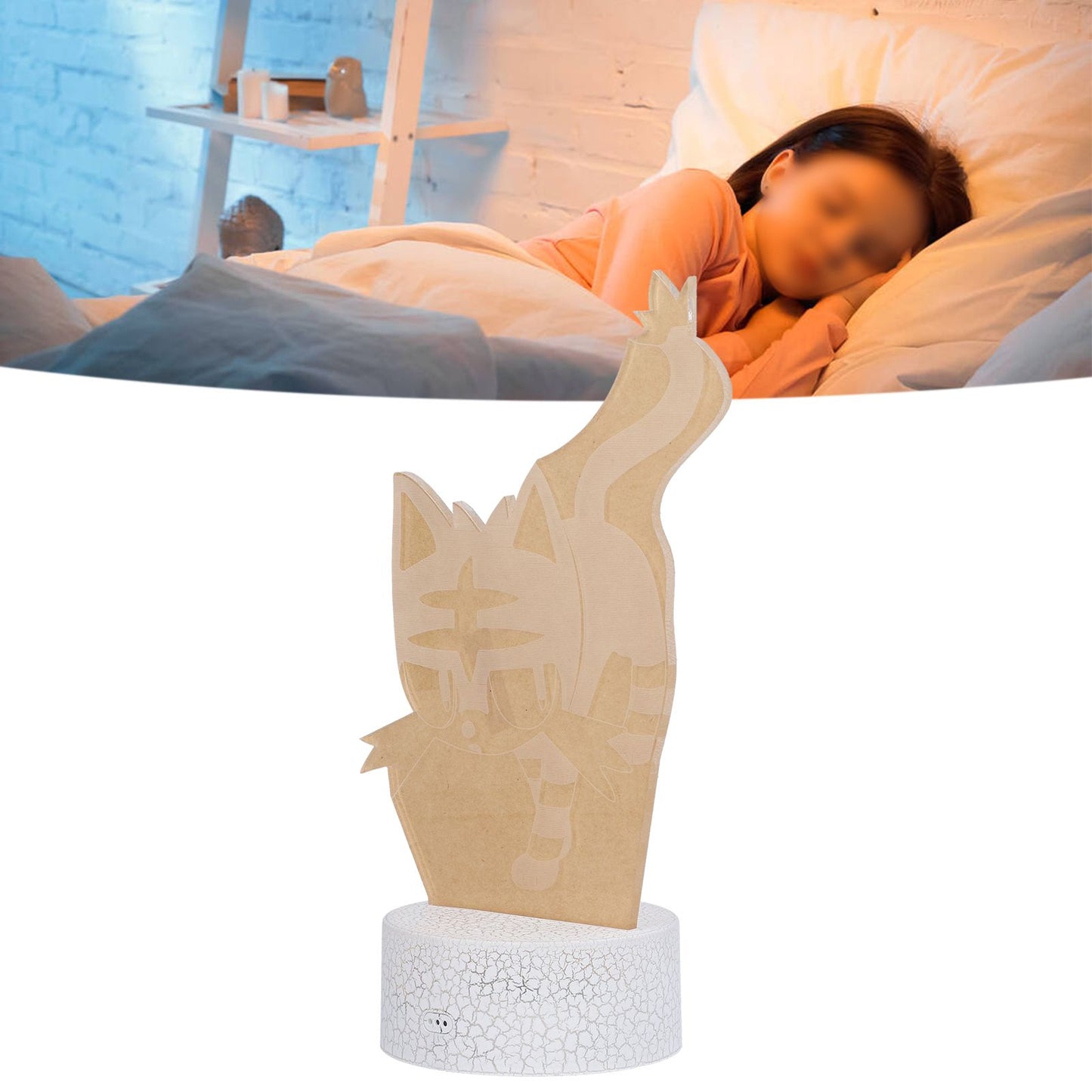 3D Night Light Touch Remote Control RGB 16 Color 4 Modes Adjustable 10LED USB Charging
